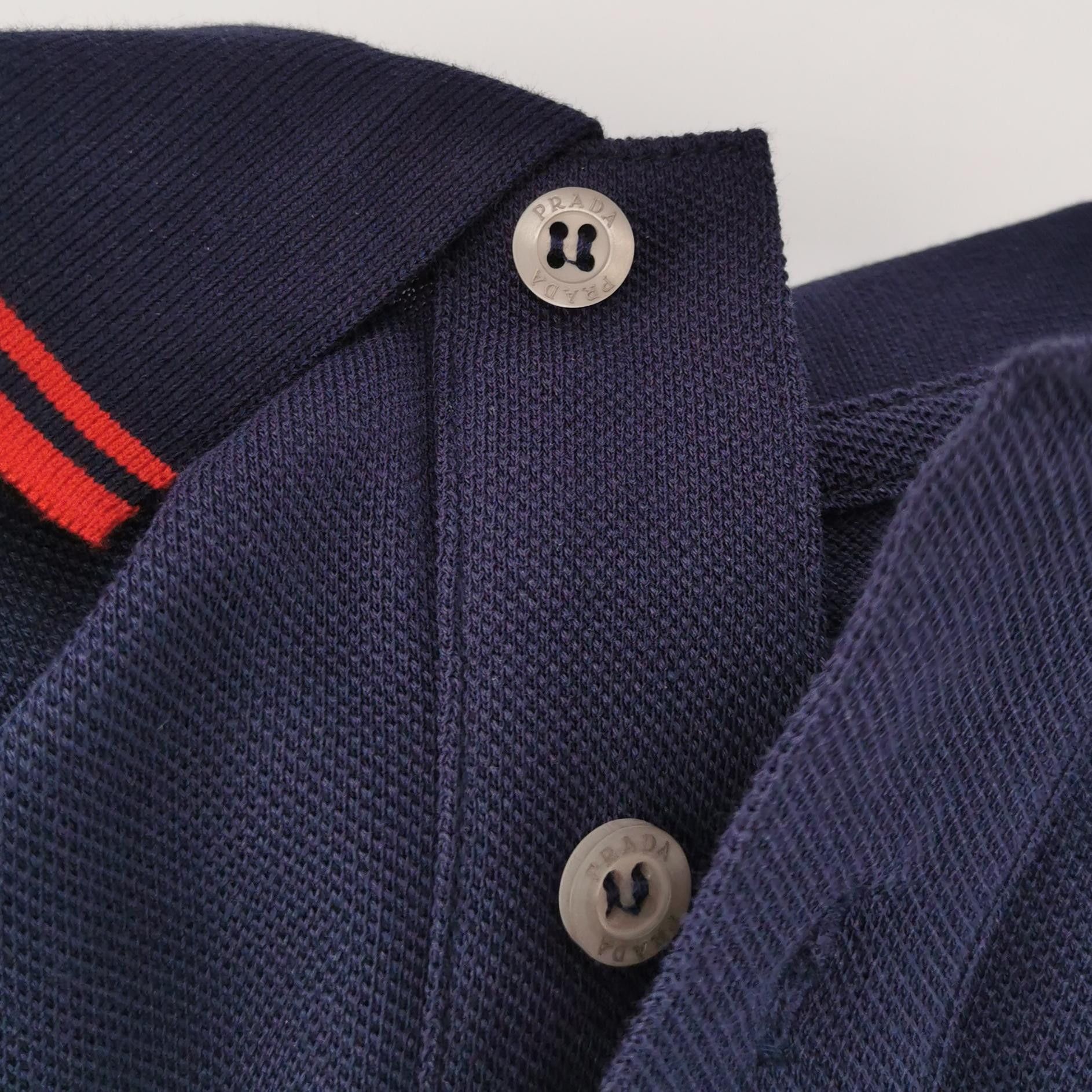 Prada Prada Rhino Embroidery Striped Polo Size L Size US L / EU 52-54 / 3 - 6 Thumbnail
