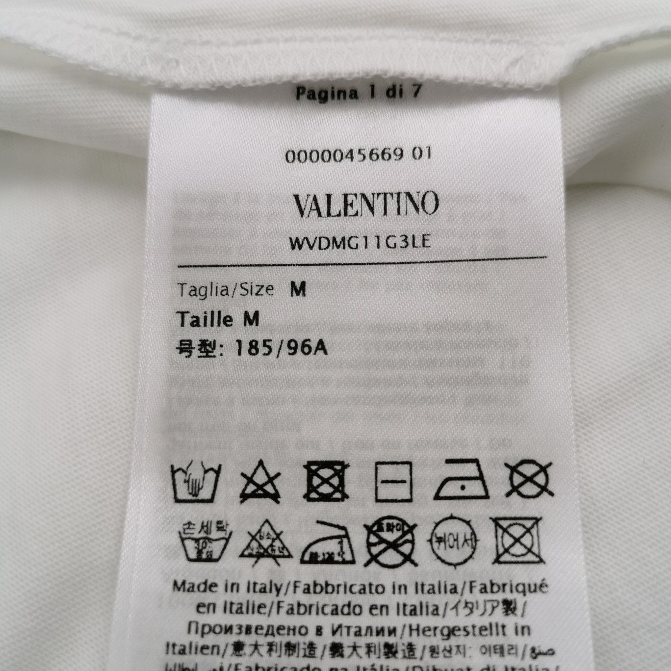 Valentino Valentino White Cotton Crewneck T-Shirt Size M Size US M / EU 48-50 / 2 - 7 Thumbnail