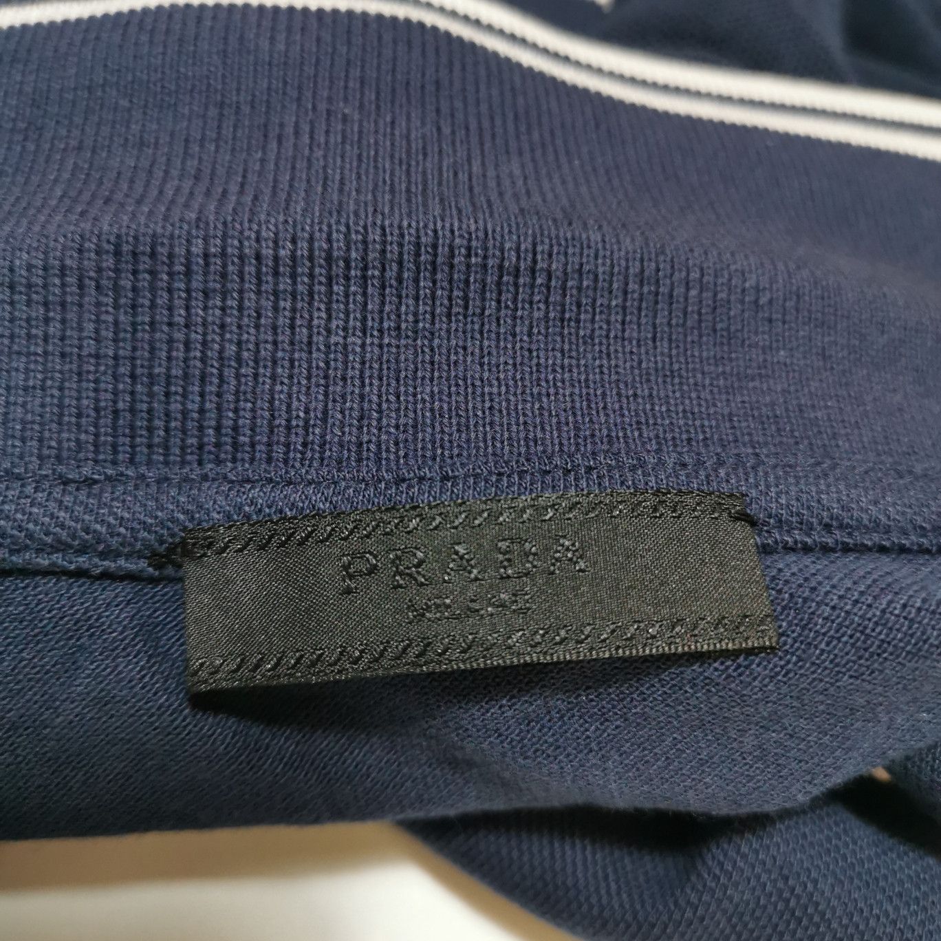 Prada Prada Striped Trim Logo Polo Shirt XL Size US XL / EU 56 / 4 - 7 Thumbnail
