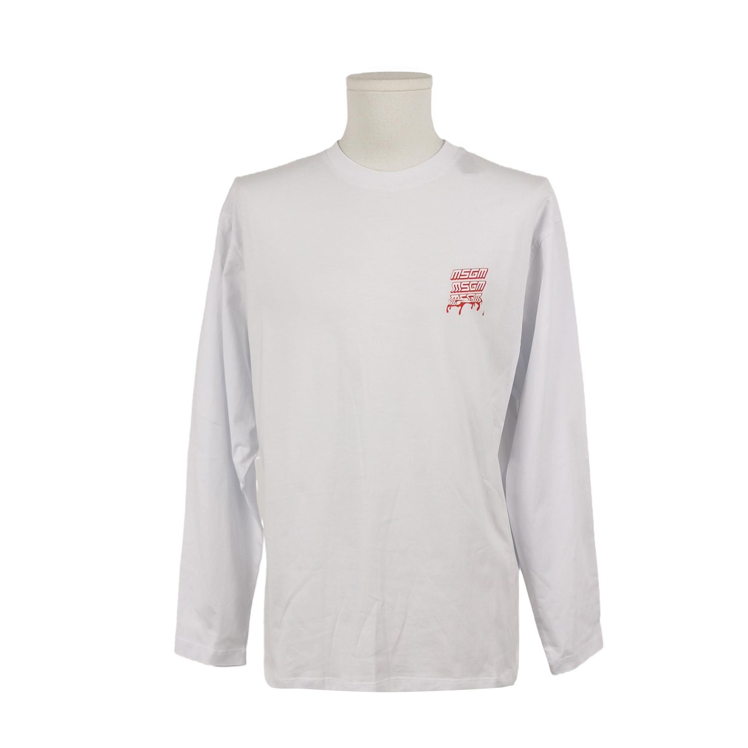 MSGM MSGM Drip Logo Long Sleeve T-Shirt XL Size US XL / EU 56 / 4 - 2 Thumbnail