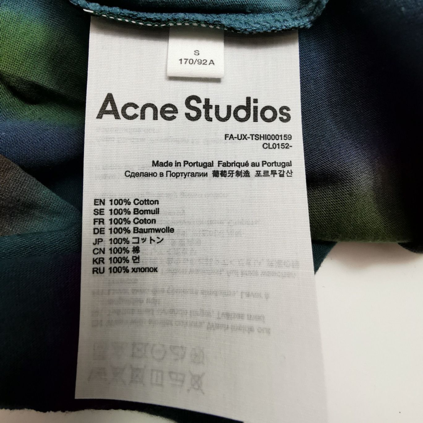 Acne Studios Acne Studios Multi Color Tie-Dye T-Shirt Size S Size US S / EU 44-46 / 1 - 8 Thumbnail