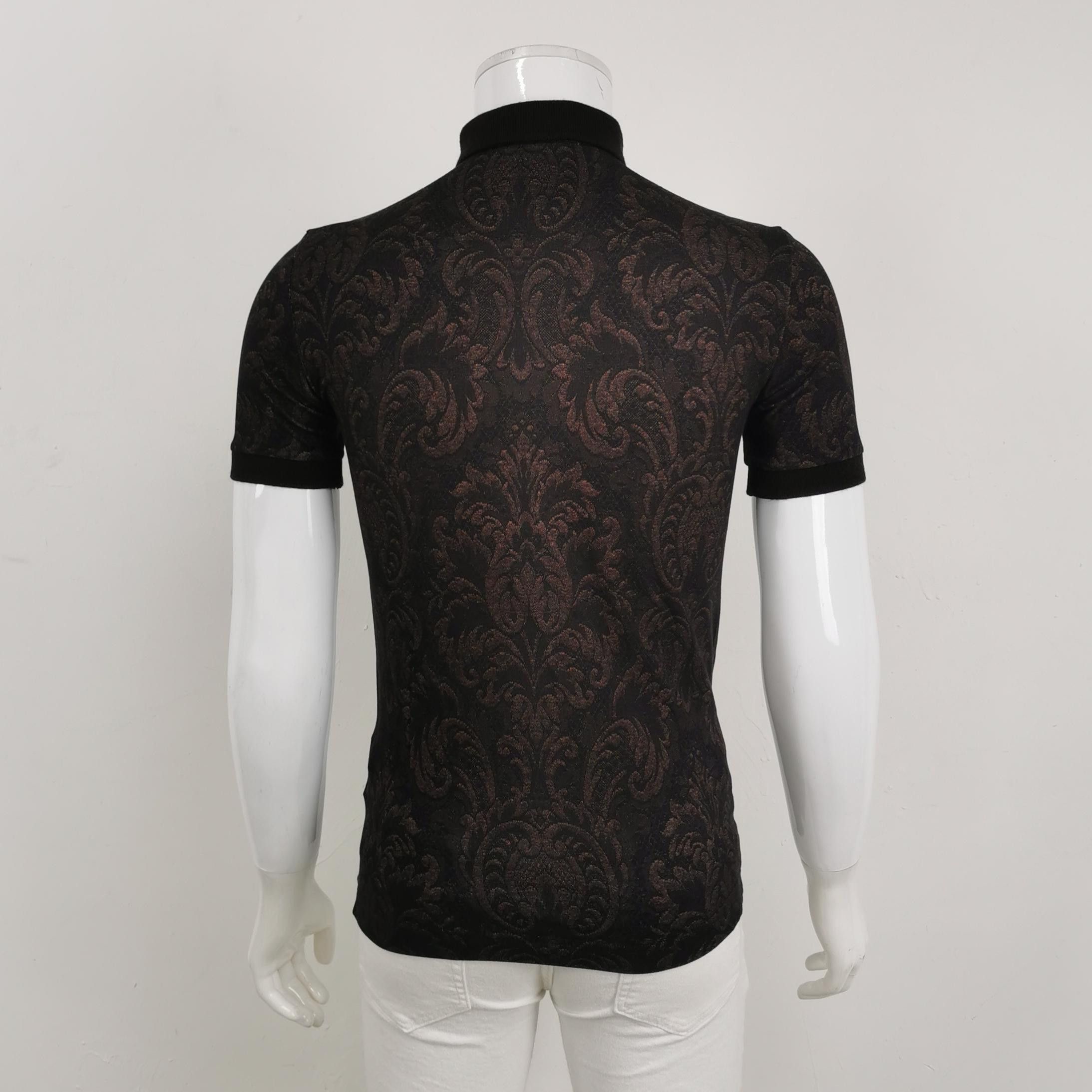 Dolce & Gabbana Dolce & Gabbana Damask Pattern Polo Shirt Size 44 Size US S / EU 44-46 / 1 - 3 Thumbnail