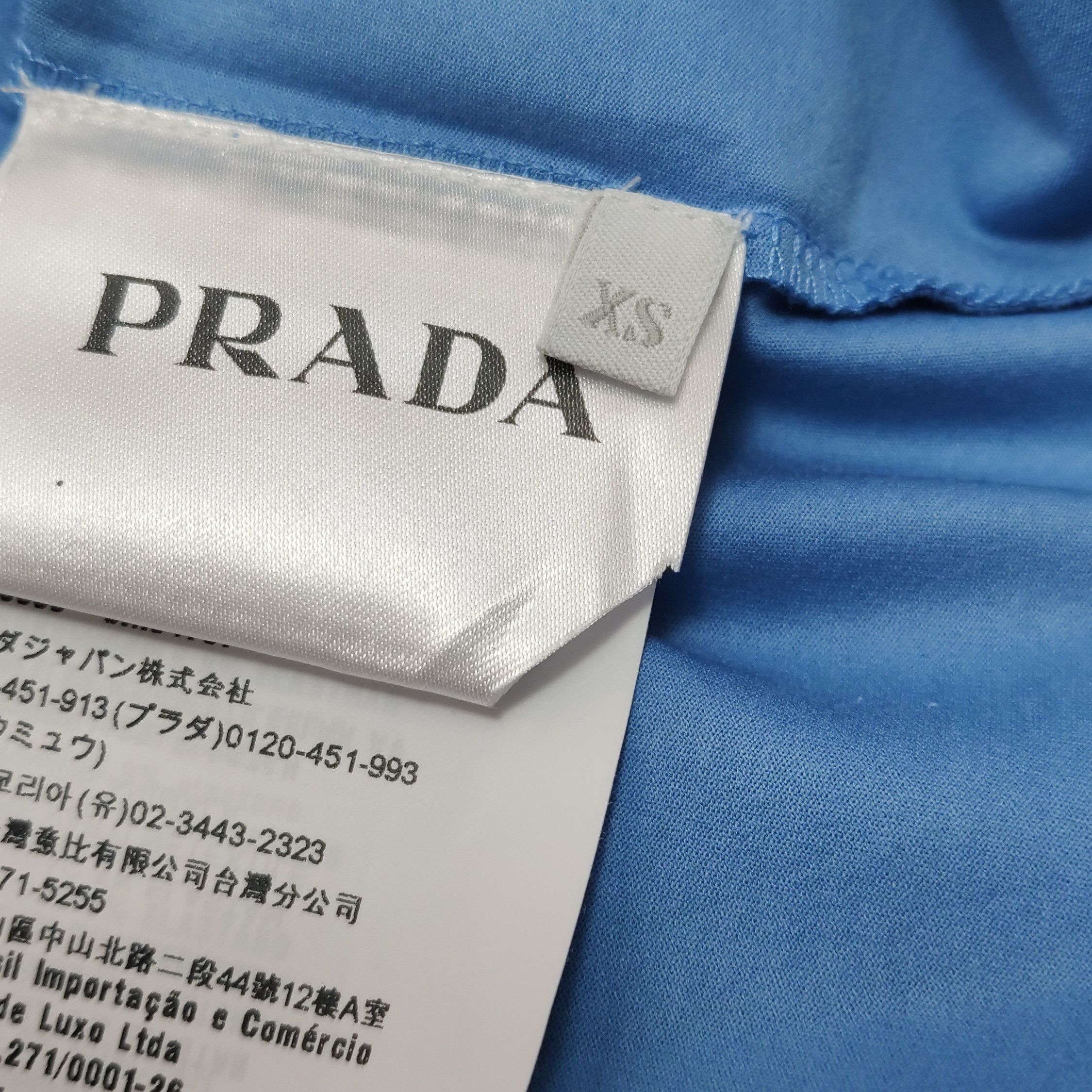 Prada Prada Logo Patch Short Sleeve Polo Shirt Blue XS Size US XS / EU 42 / 0 - 11 Thumbnail