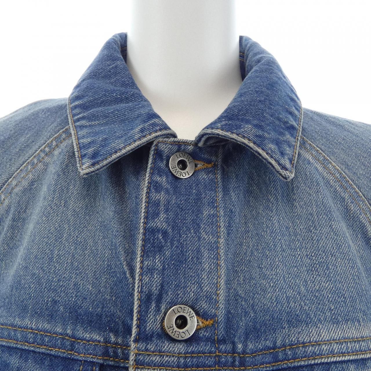 Loewe Loewe Loewe Anagram Denim Jacket Textile Outerwear S359Y50X95 DUTY FREE for USA Size ONE SIZE - 6 Thumbnail
