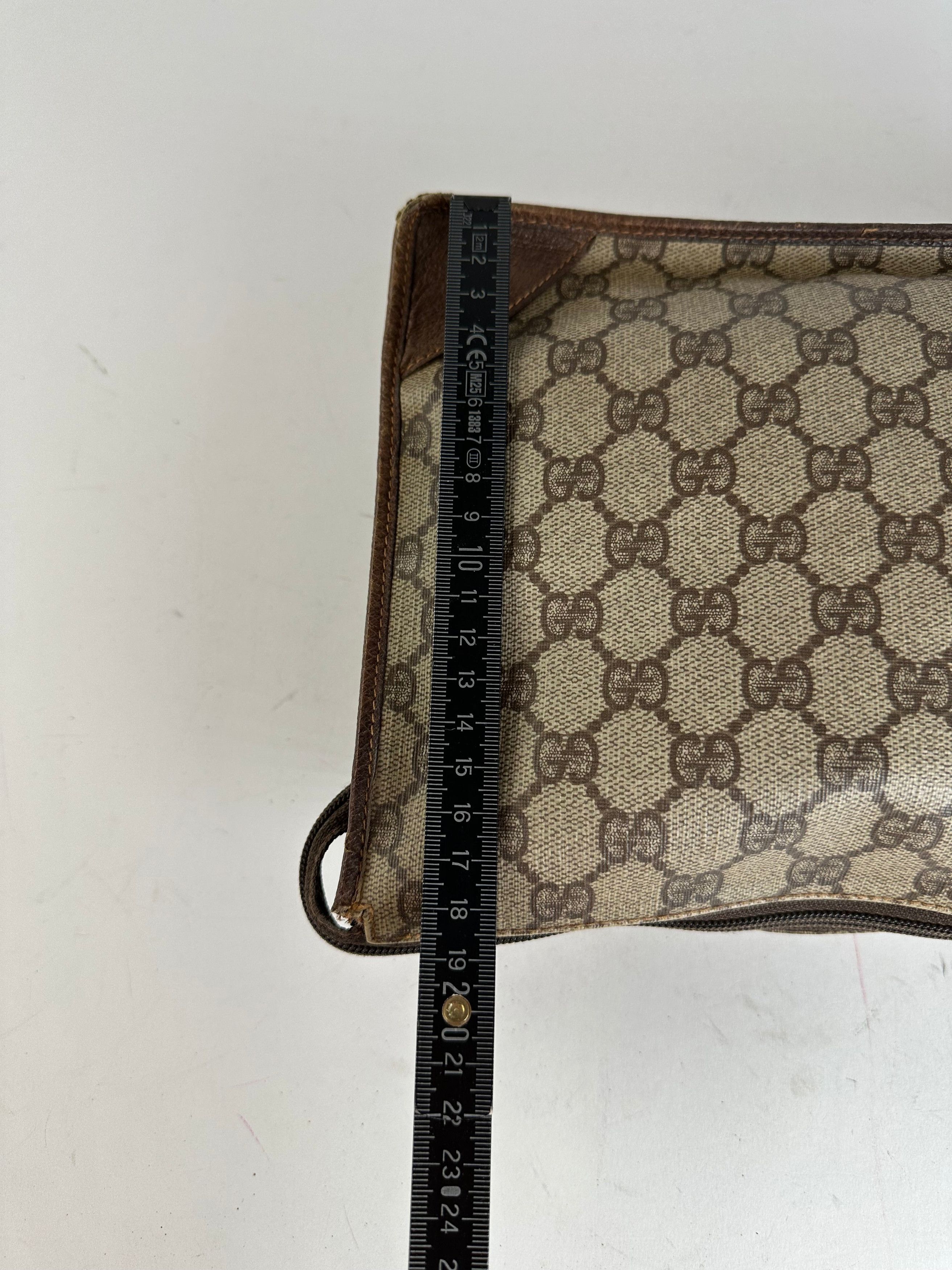 Gucci Vintage GG Supreme Monogram Coated Canvas Zip Pouch Beige Eb Size ONE SIZE - 10 Thumbnail