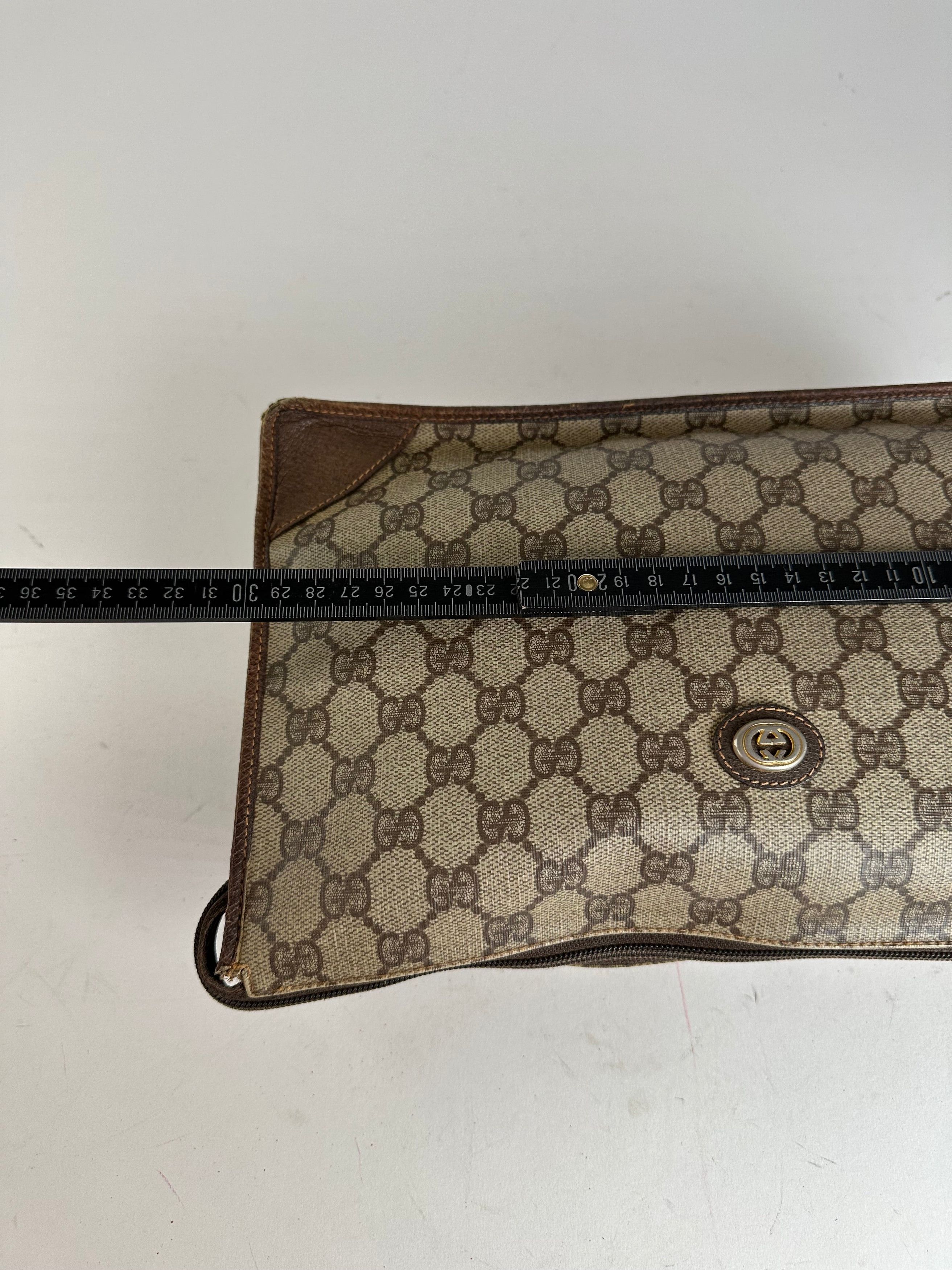 Gucci Vintage GG Supreme Monogram Coated Canvas Zip Pouch Beige Eb Size ONE SIZE - 12 Thumbnail