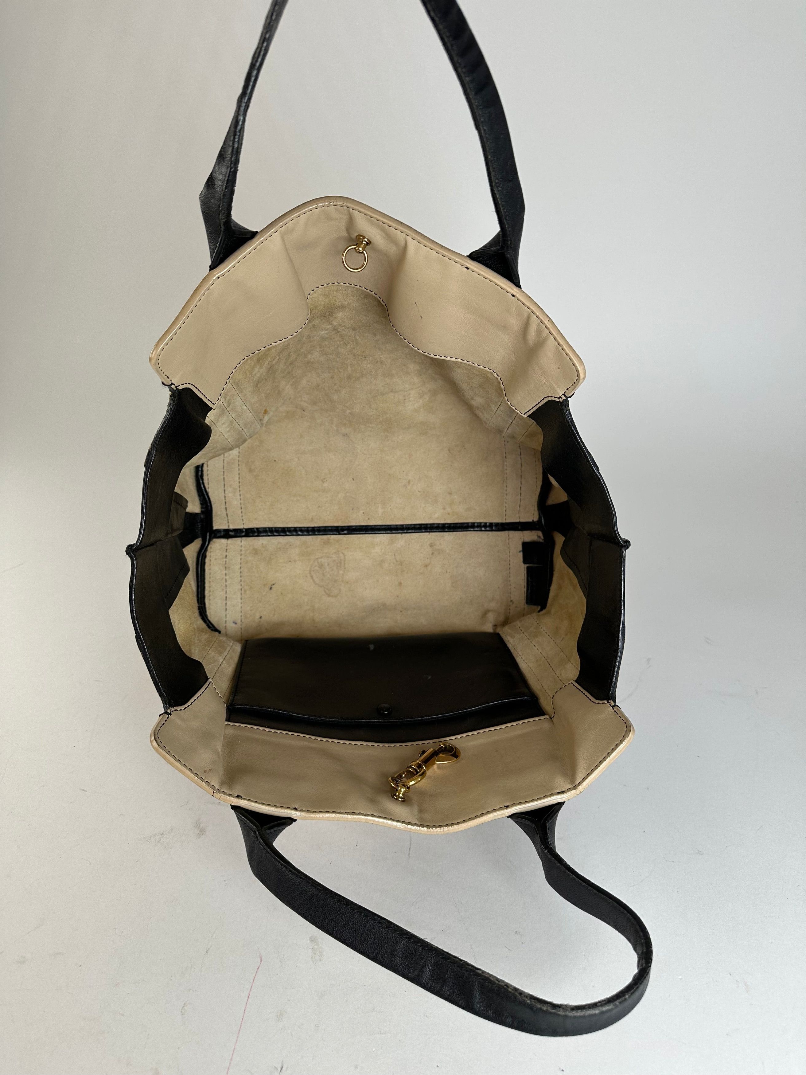Chloe Vintage Leather Tote Bag Nude Black Size ONE SIZE - 4 Thumbnail