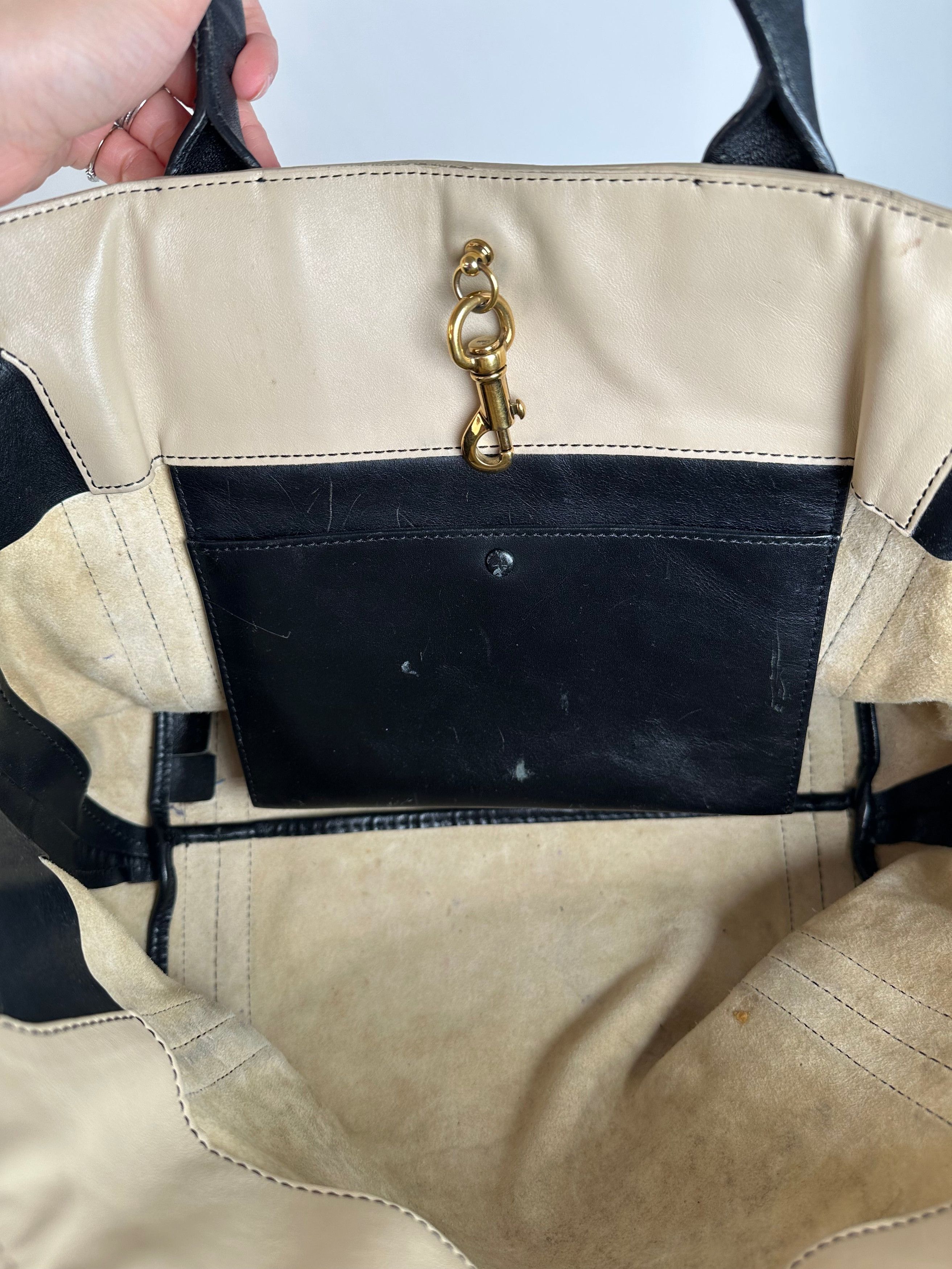 Chloe Vintage Leather Tote Bag Nude Black Size ONE SIZE - 12 Thumbnail