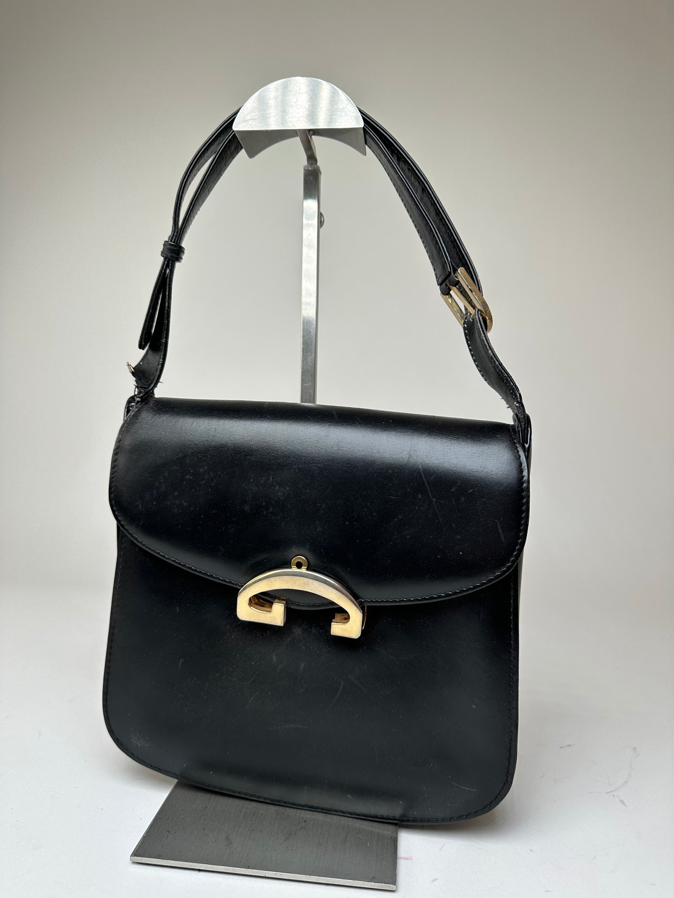 Gucci Vintage Leather G Clasp Flap Shoulder Bag Black Size ONE SIZE - 8 Thumbnail