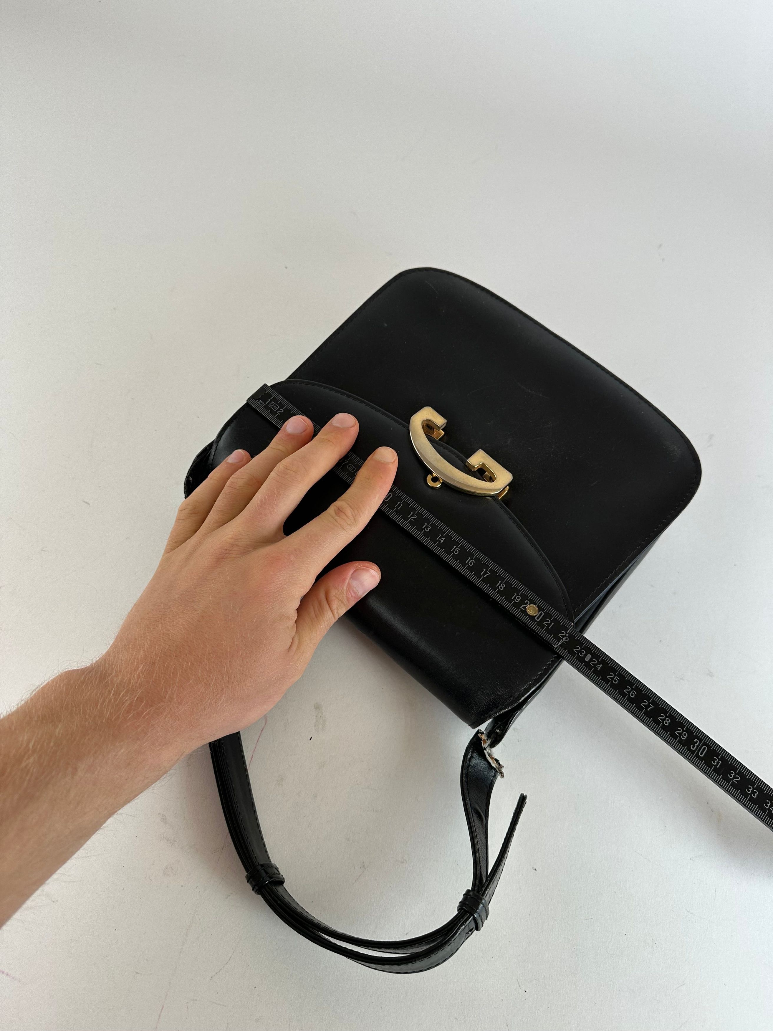 Gucci Vintage Leather G Clasp Flap Shoulder Bag Black Size ONE SIZE - 11 Thumbnail