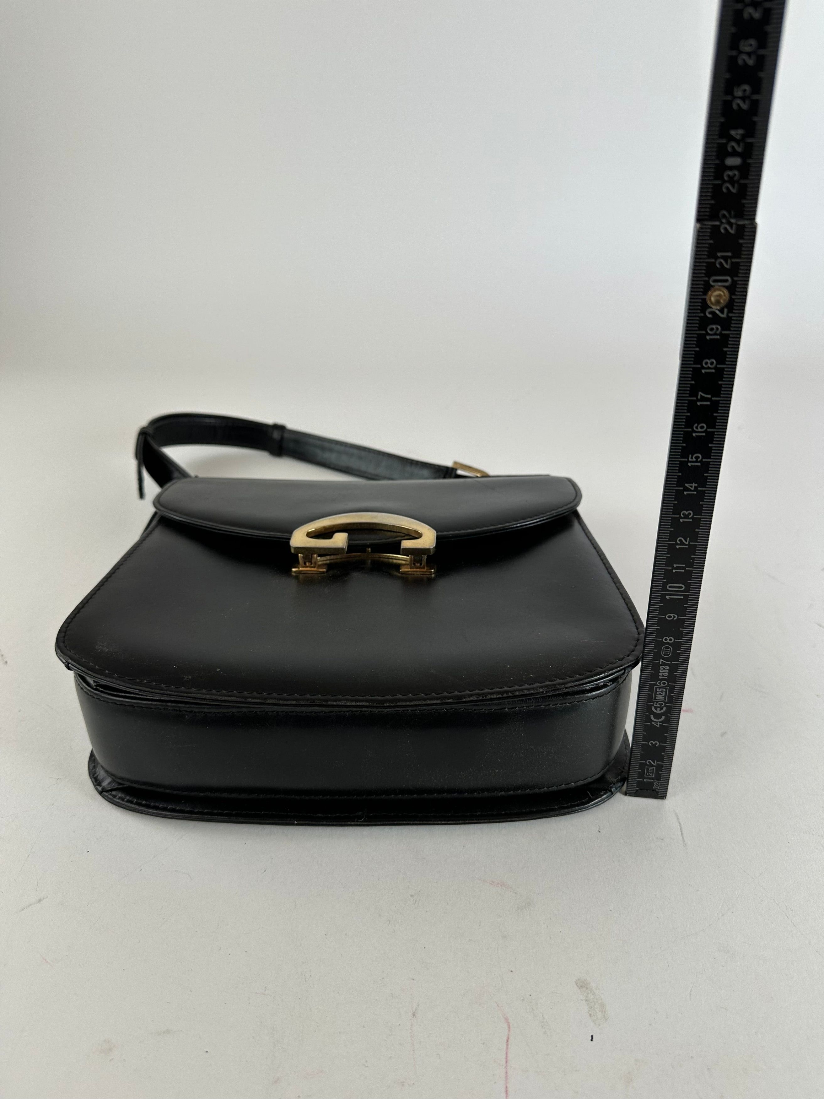 Gucci Vintage Leather G Clasp Flap Shoulder Bag Black Size ONE SIZE - 13 Thumbnail