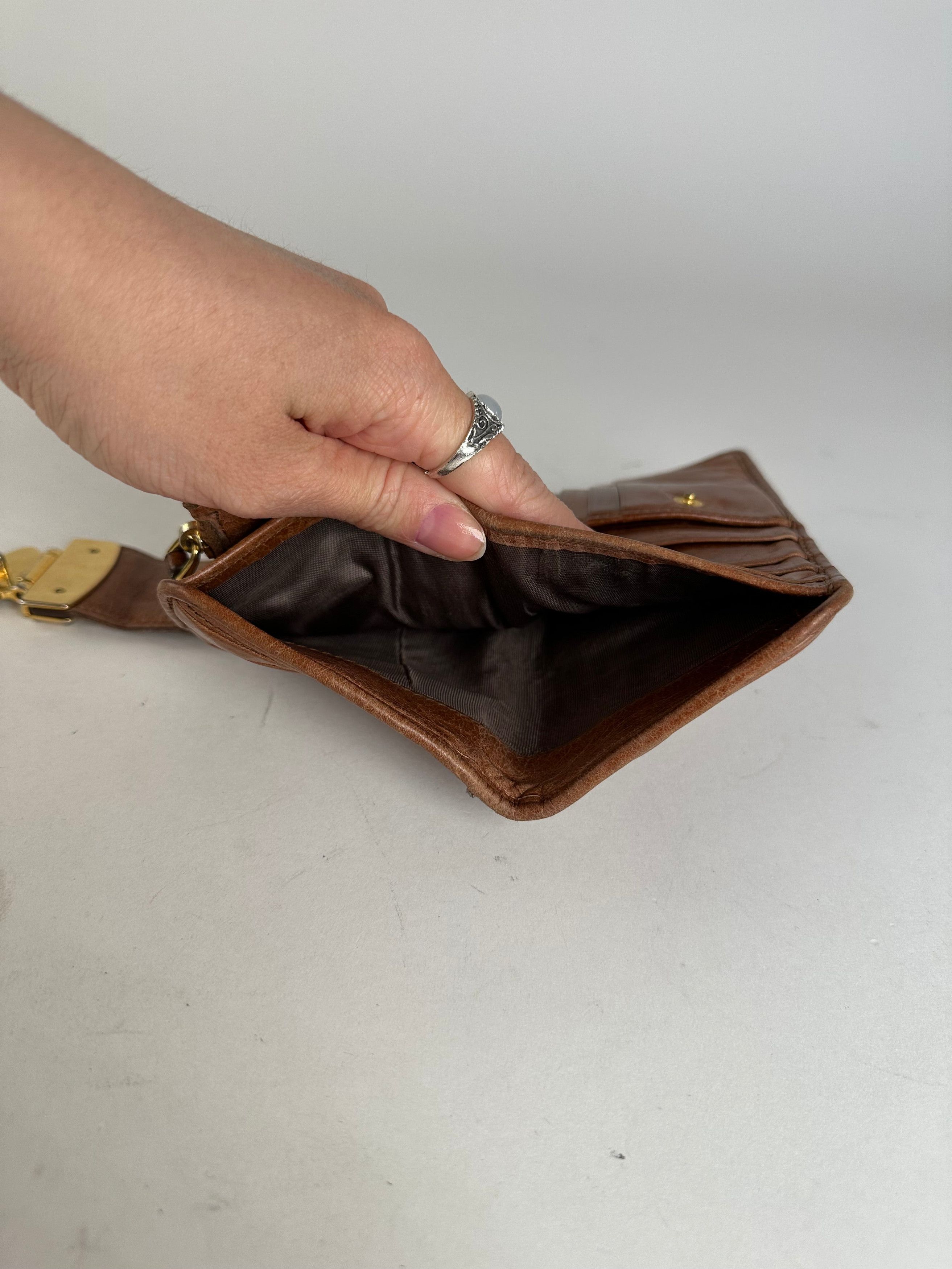 Miu Miu Vintage Matelasse Leather Long Wallet Cognac Brown Size ONE SIZE - 7 Thumbnail