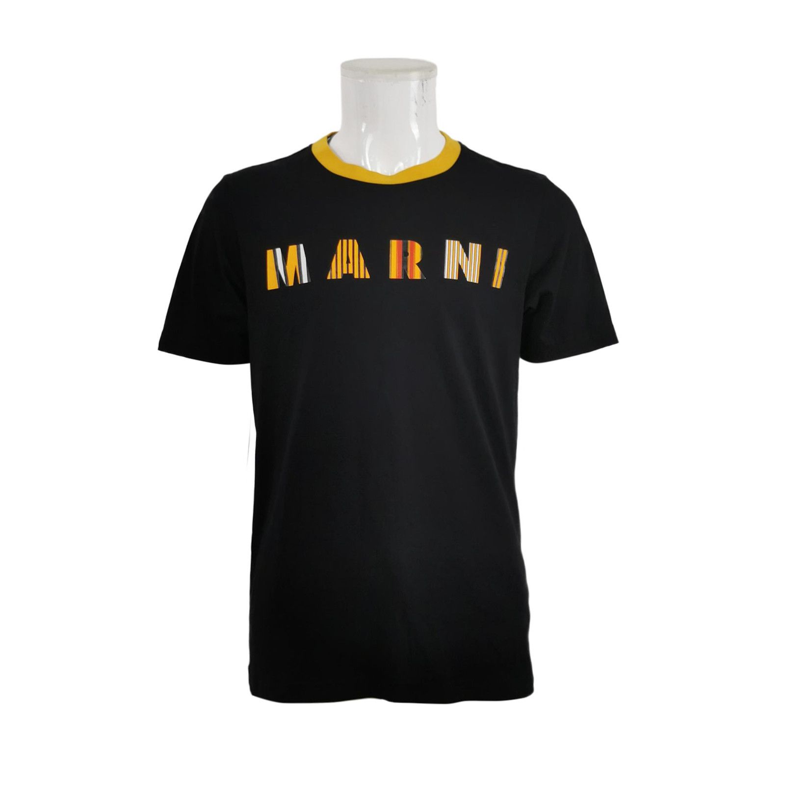Marni Marni Striped Logo Ringer T-Shirt Size 48 Size US M / EU 48-50 / 2 - 2 Thumbnail