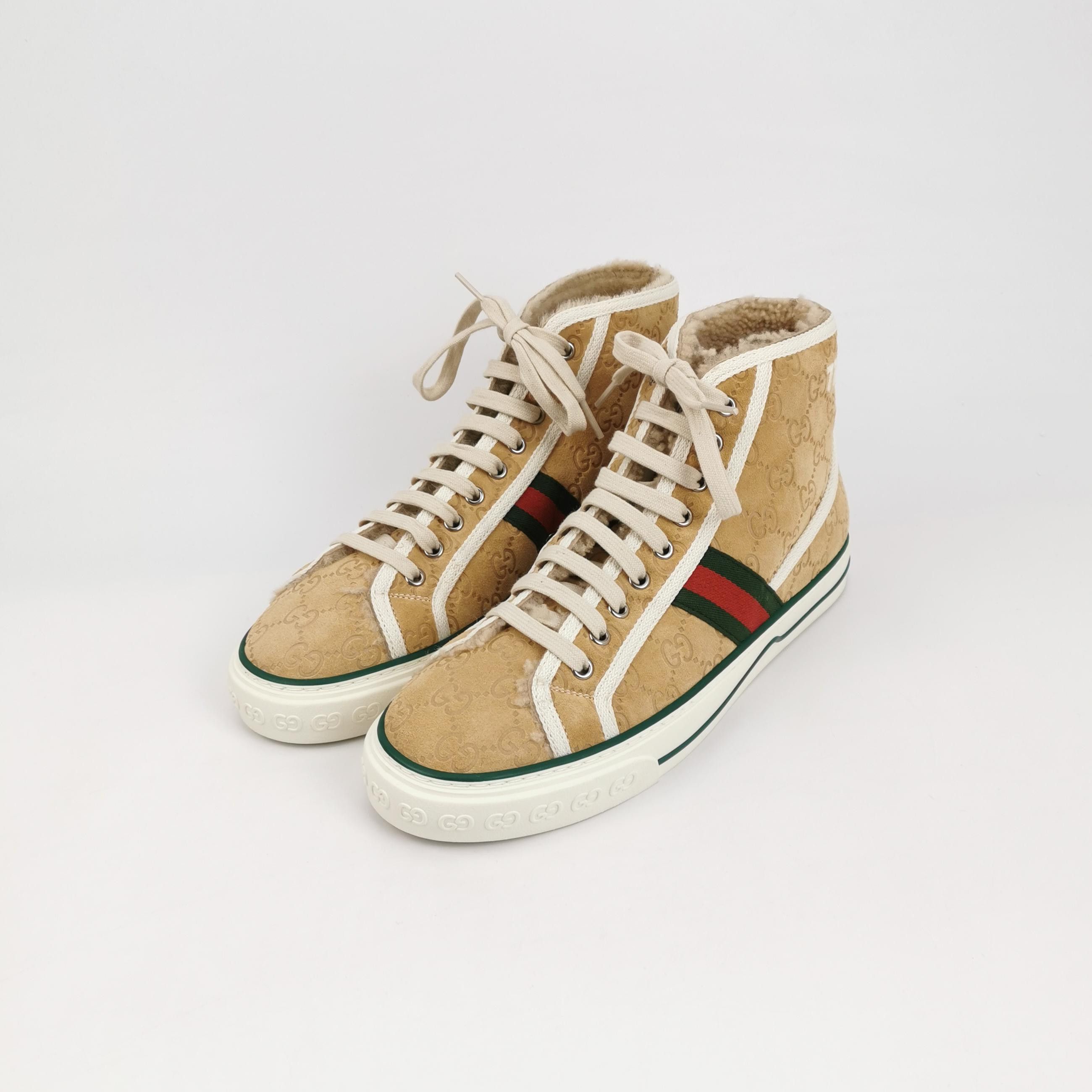 Gucci Gucci Tennis 1977 GG Suede High Top Sneakers 41 Size US 8 / EU 41 - 2 Thumbnail