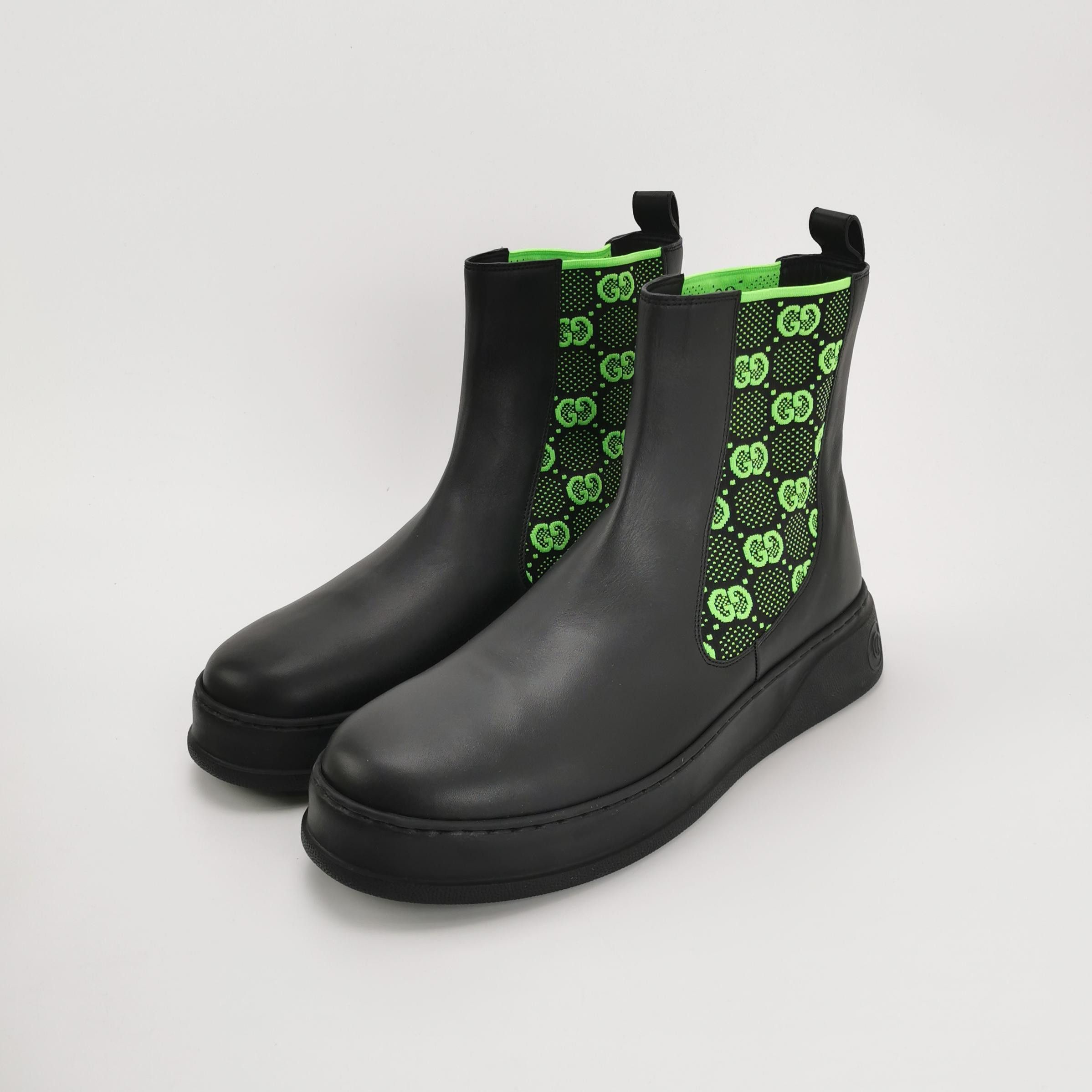 Gucci Gucci Monogram Knit Panel Leather Boots 46 Size US 13 / EU 46 - 2 Thumbnail
