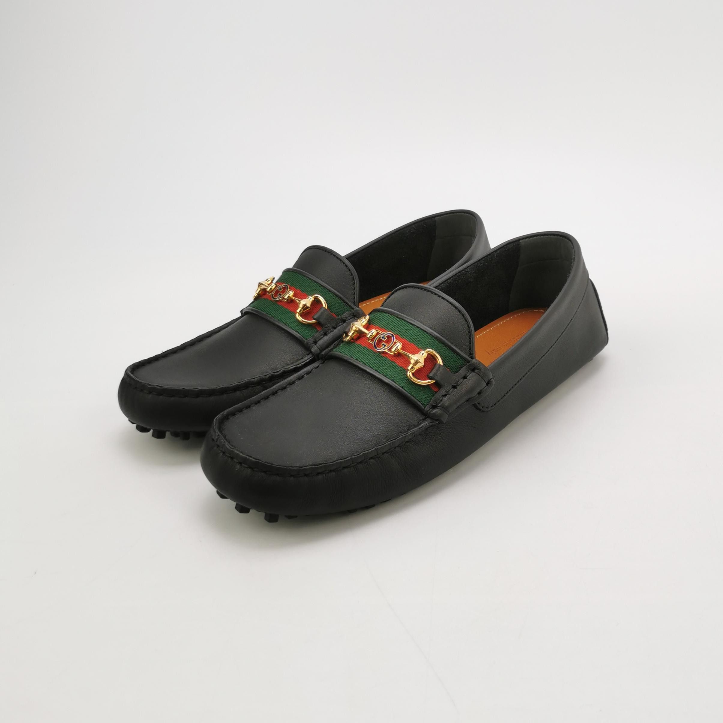 Gucci Gucci Web Stripe Leather Driver Loafers 38.5 Size US 5.5 / EU 38 - 2 Thumbnail