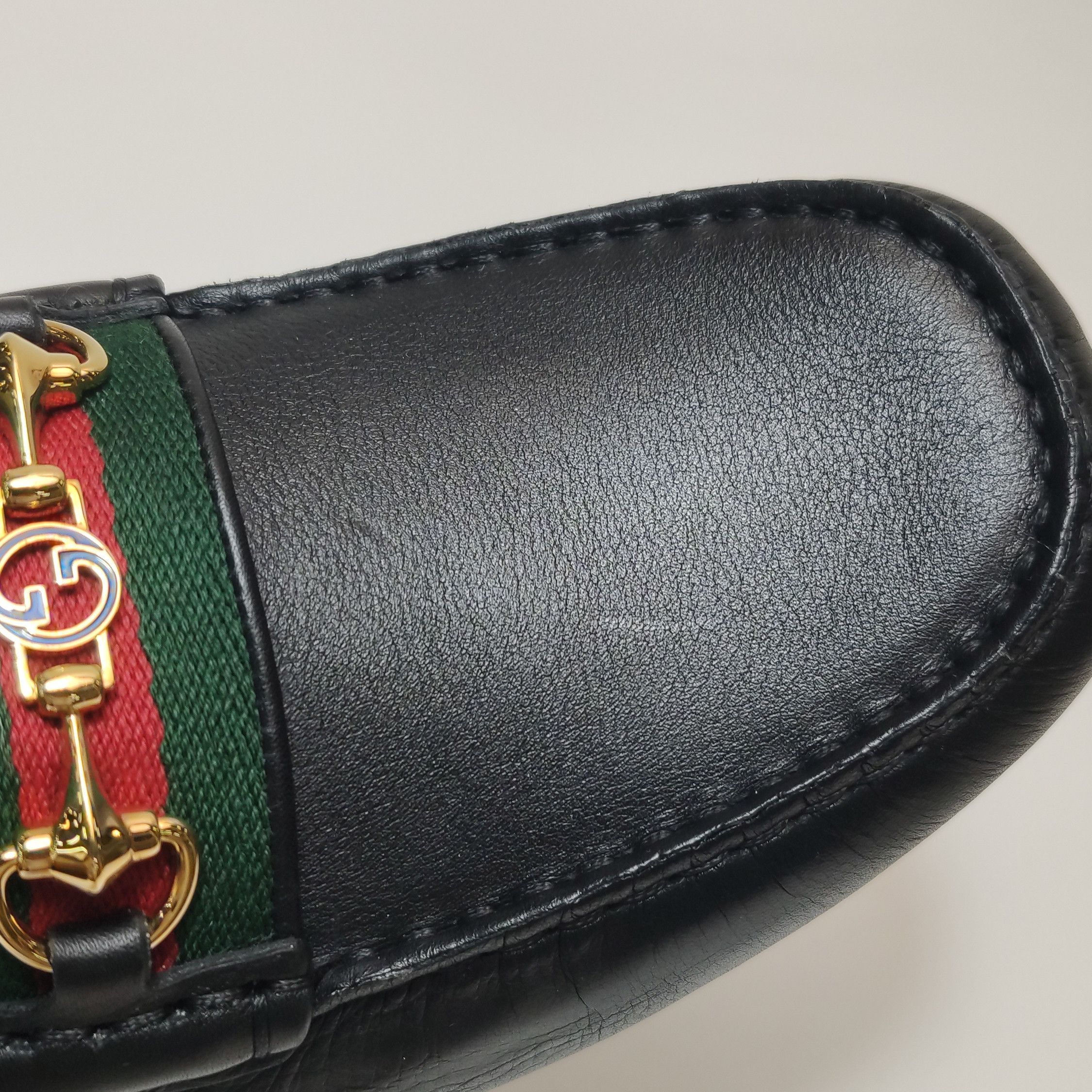 Gucci Gucci Web Stripe Leather Driving Shoes 38.5 Size US 5.5 / EU 38 - 7 Thumbnail