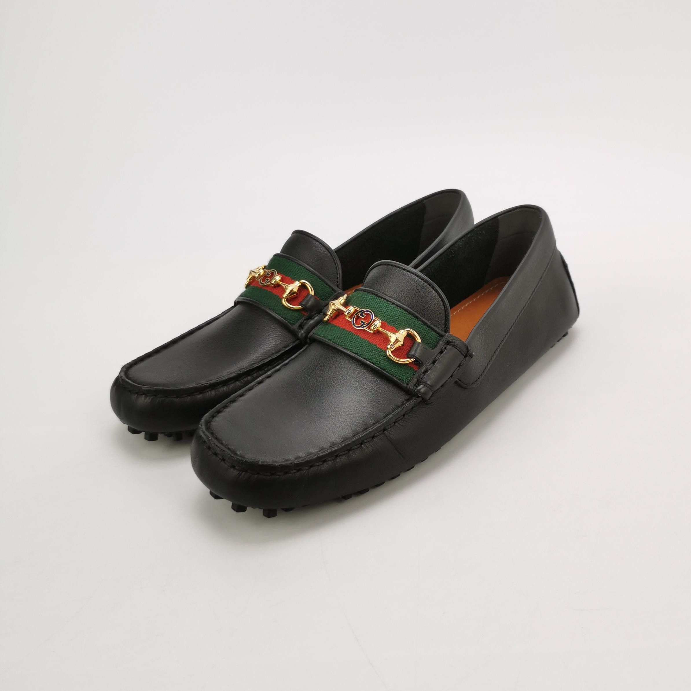 Gucci Gucci Web Stripe Leather Driving Shoes 38.5 Size US 5.5 / EU 38 - 2 Thumbnail