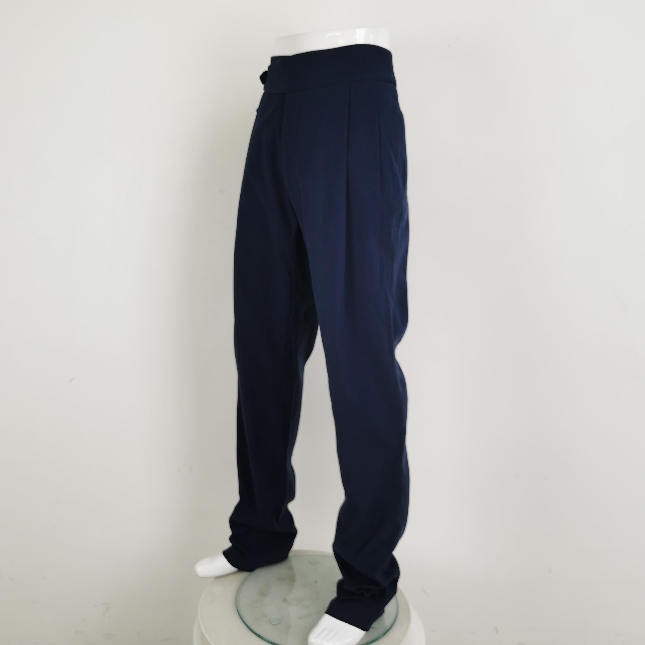 Giorgio Armani Giorgio Armani Solid Navy Cotton Trousers US 36 Size US 36 / EU 52 - 3 Thumbnail