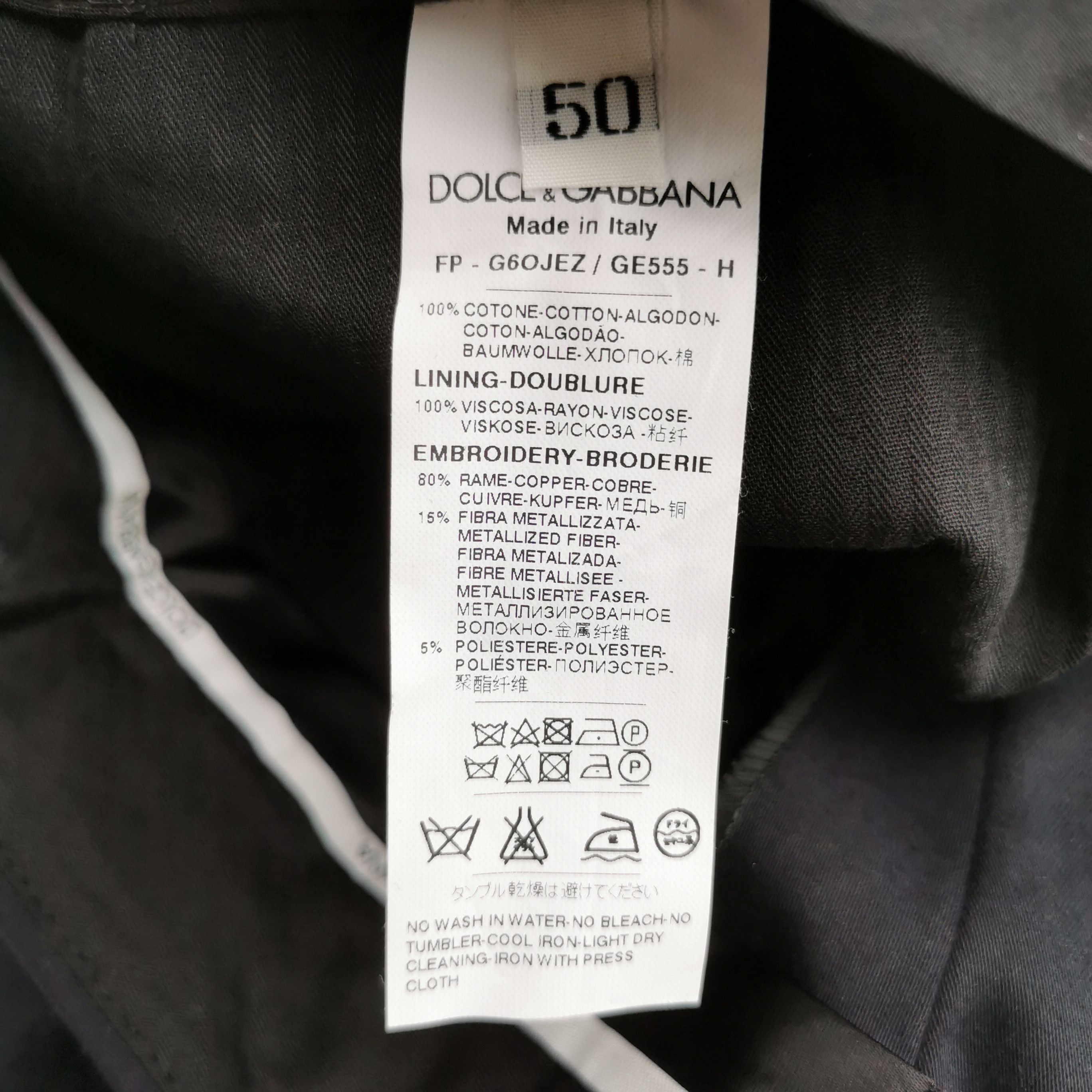 Dolce & Gabbana Dolce & Gabbana Crown Embroidered Pants 50 Size US 34 / EU 50 - 8 Thumbnail