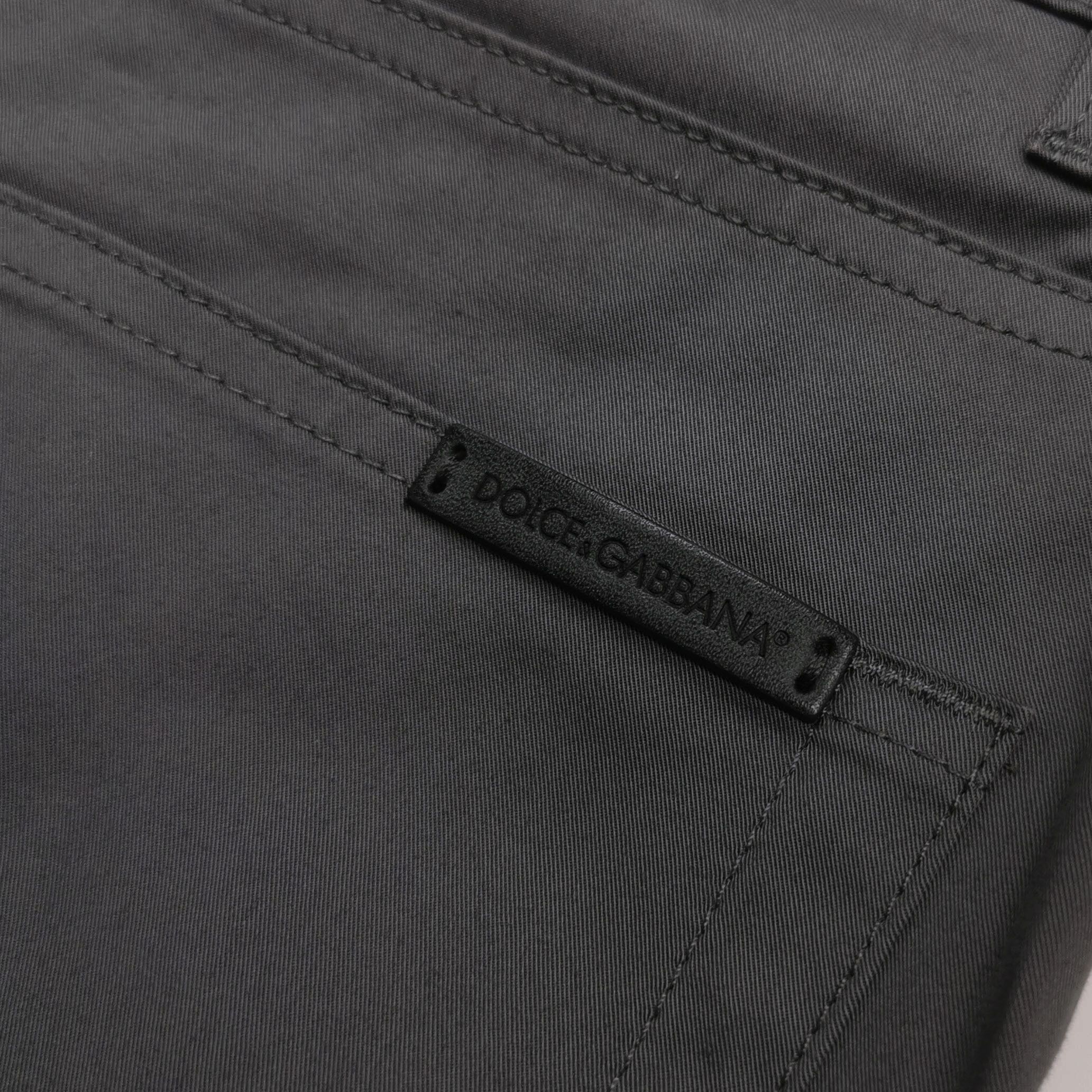 Dolce & Gabbana Dolce & Gabbana Grey Cotton Stretch Pants 46 Size US 30 / EU 46 - 4 Thumbnail