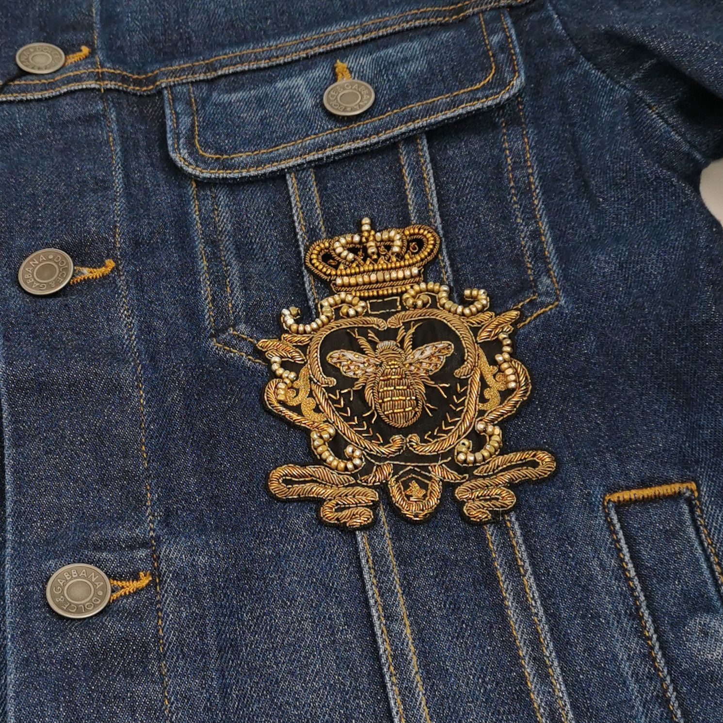 Dolce & Gabbana Dolce & Gabbana Bee Patch Denim Jacket 44 Size US S / EU 44-46 / 1 - 4 Thumbnail