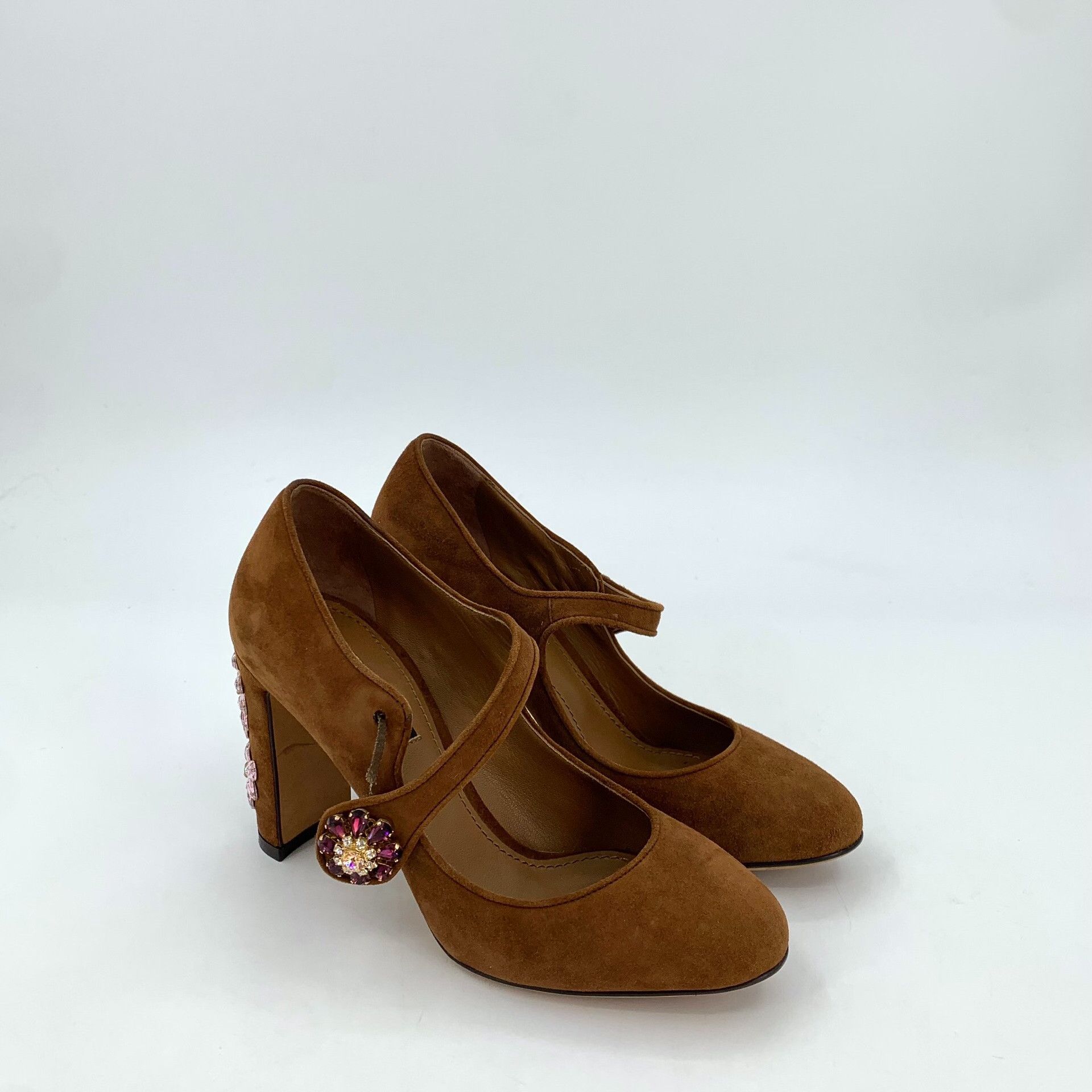 Dolce & Gabbana Dolce & Gabbana Jewel Suede Mary Jane Heels EU 35.5 Size US 5.5 / IT 35.5 - 3 Thumbnail