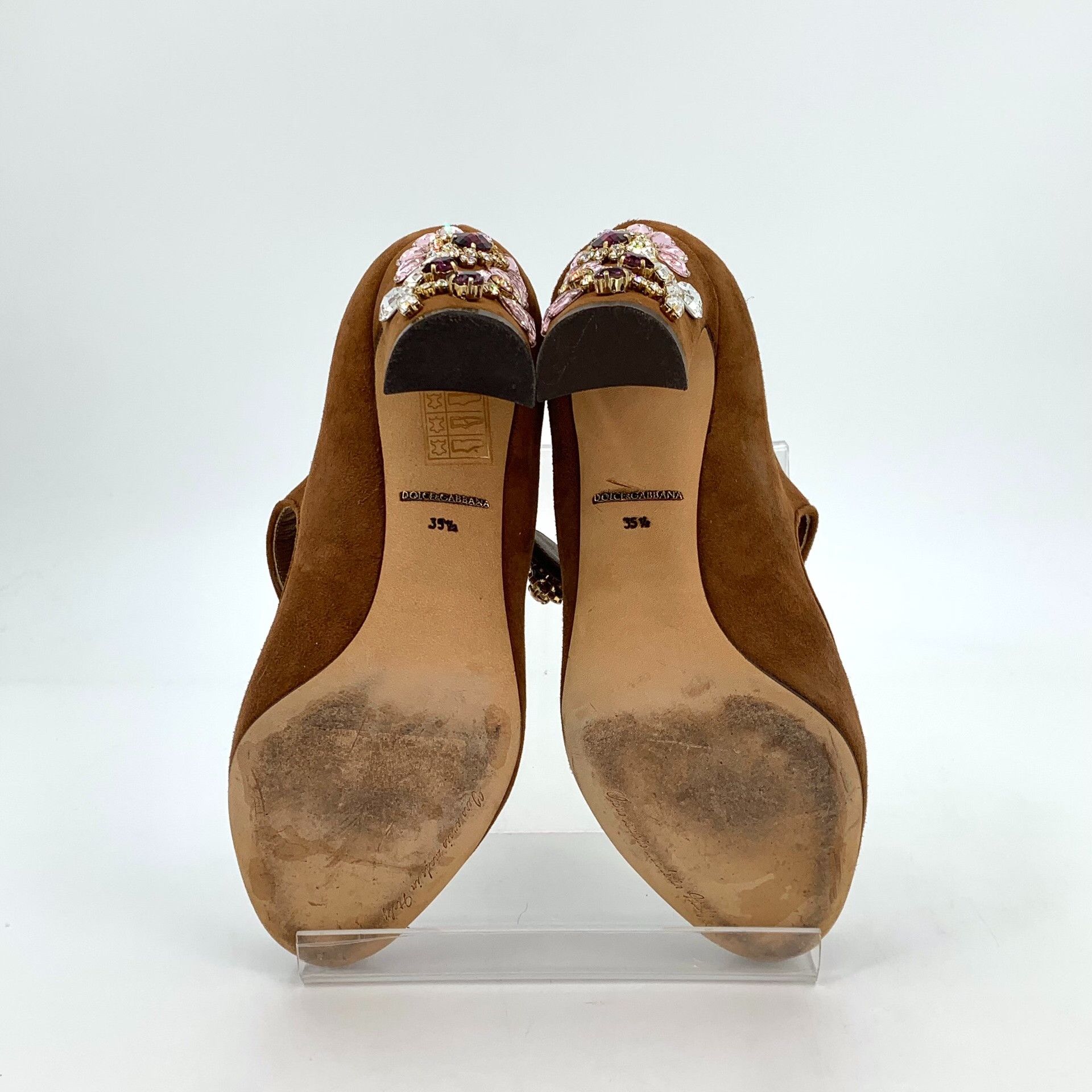 Dolce & Gabbana Dolce & Gabbana Jewel Suede Mary Jane Heels EU 35.5 Size US 5.5 / IT 35.5 - 6 Thumbnail