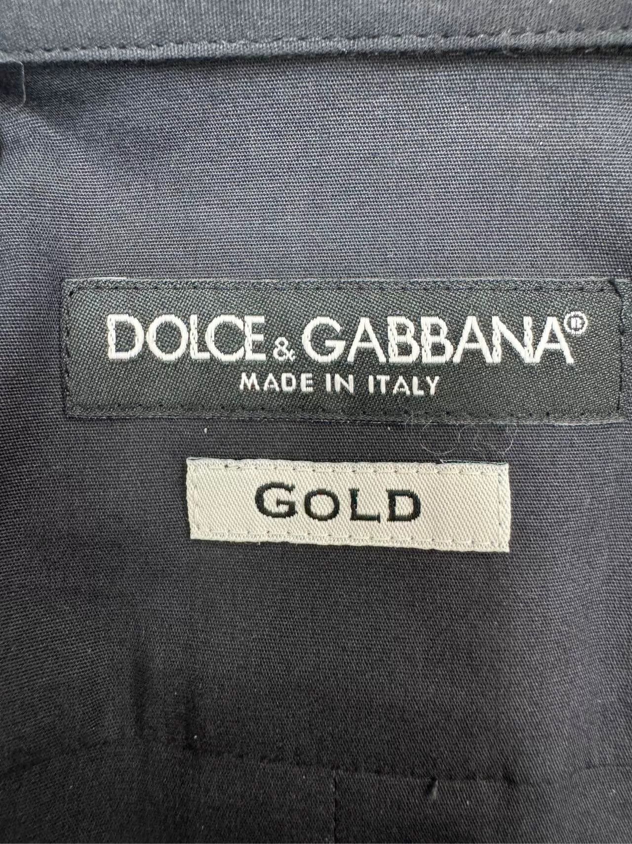 Dolce & Gabbana Dolce & Gabbana Blue Gold Line Cotton Shirt 37 Size US S / EU 44-46 / 1 - 5 Thumbnail