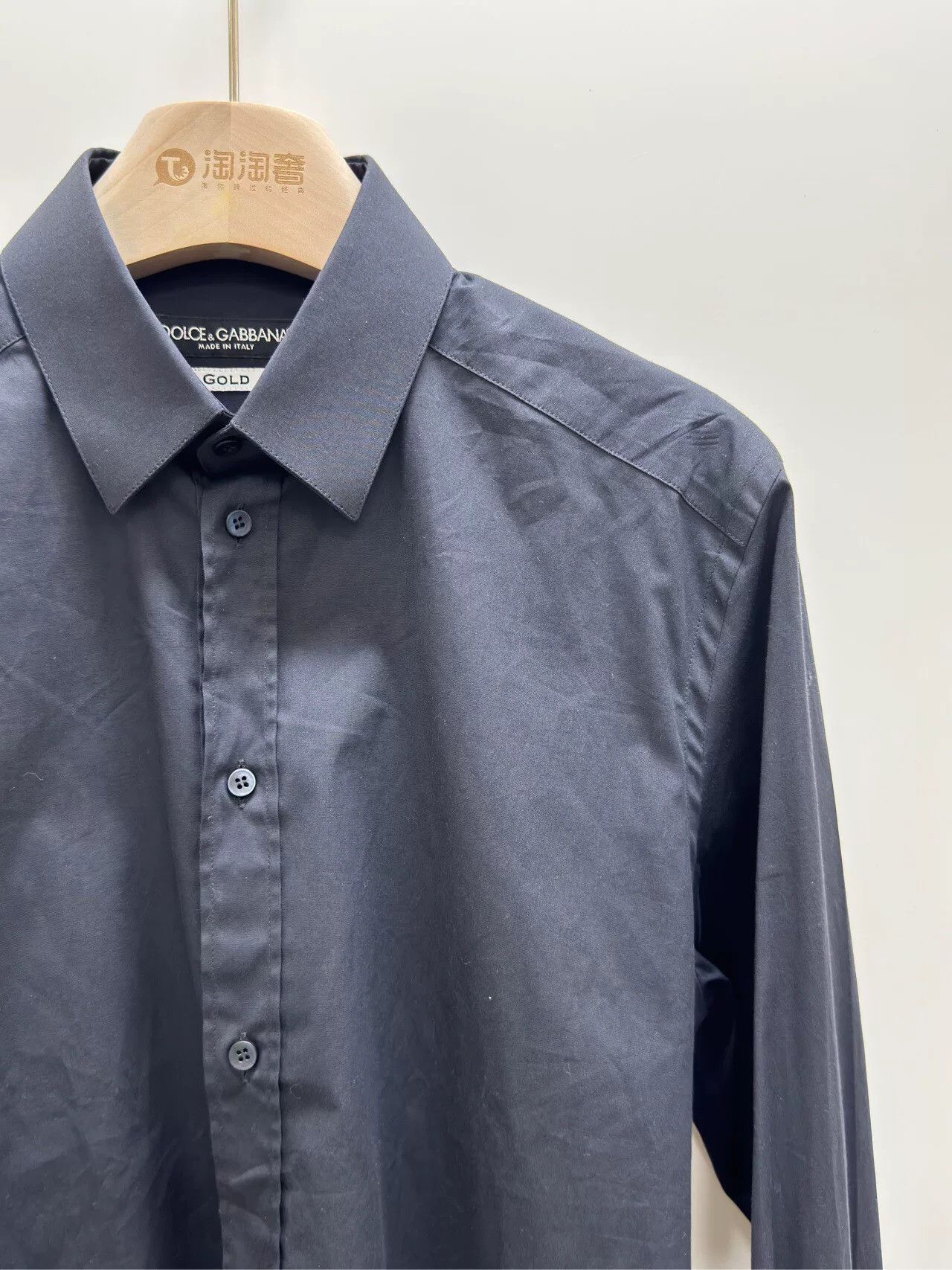 Dolce & Gabbana Dolce & Gabbana Blue Gold Line Cotton Shirt 37 Size US S / EU 44-46 / 1 - 4 Thumbnail