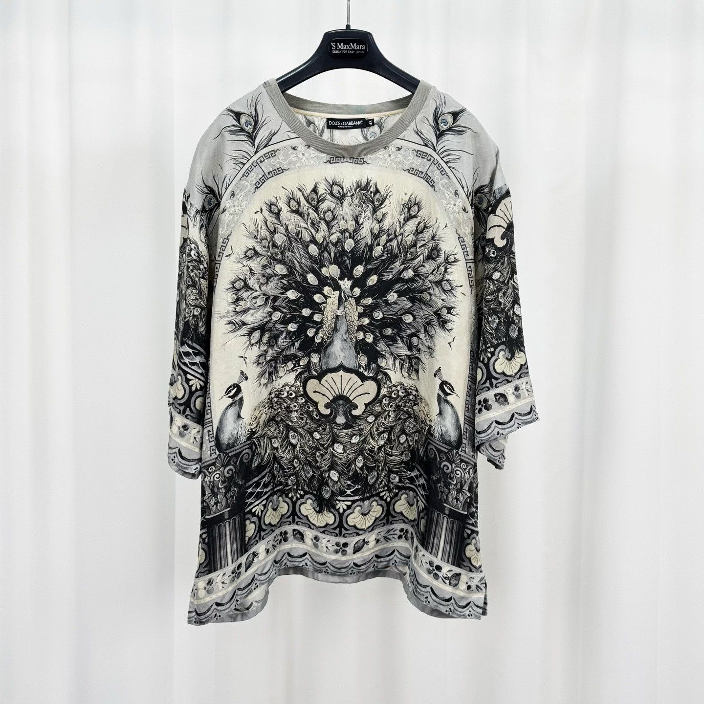 Dolce & Gabbana Dolce & Gabbana Peacock Print Silk T-Shirt EU 48 Size US M / EU 48-50 / 2 - 2 Thumbnail