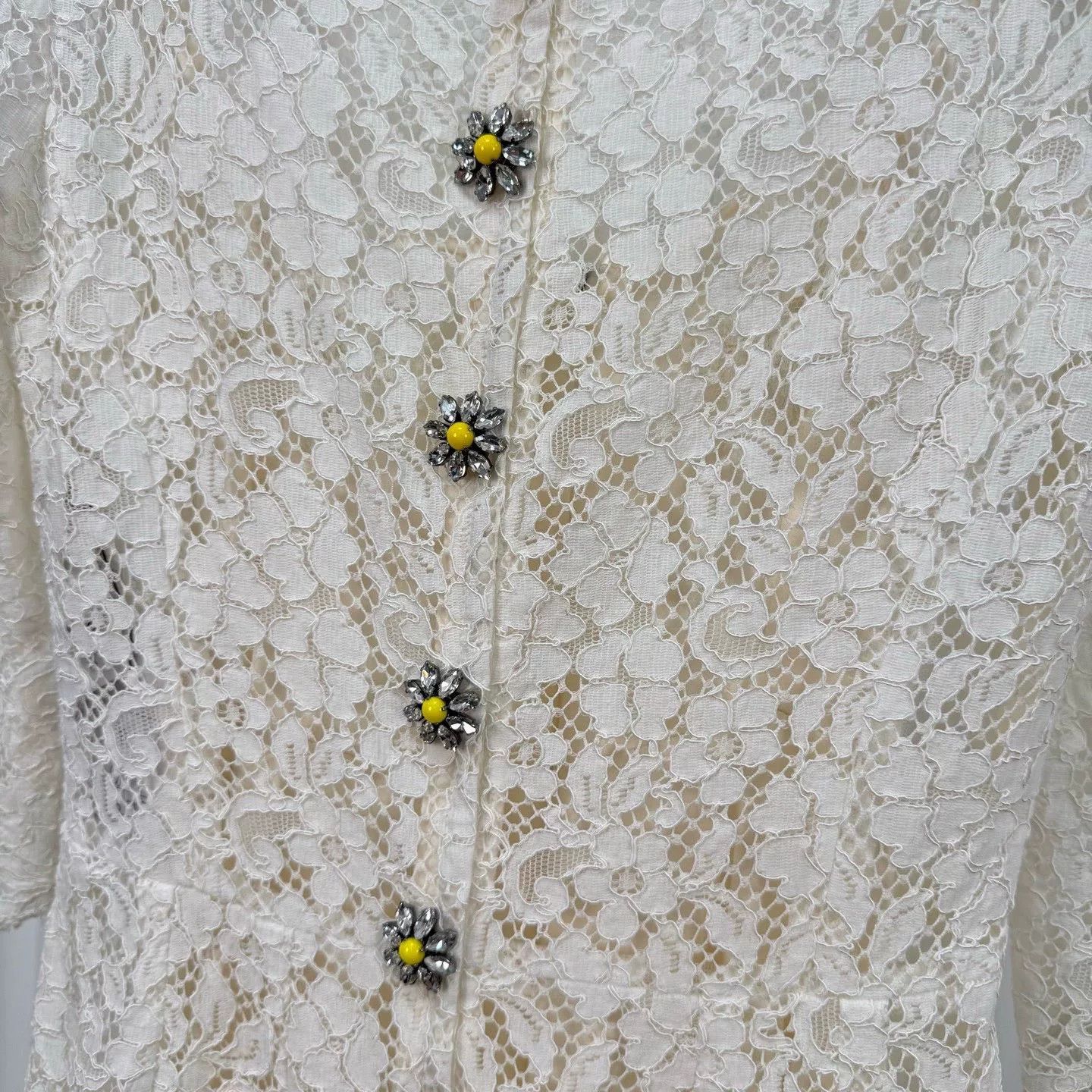 Dolce & Gabbana Dolce & Gabbana Crystal Button Lace Midi Dress 40 Size S / US 4 / IT 40 - 7 Thumbnail