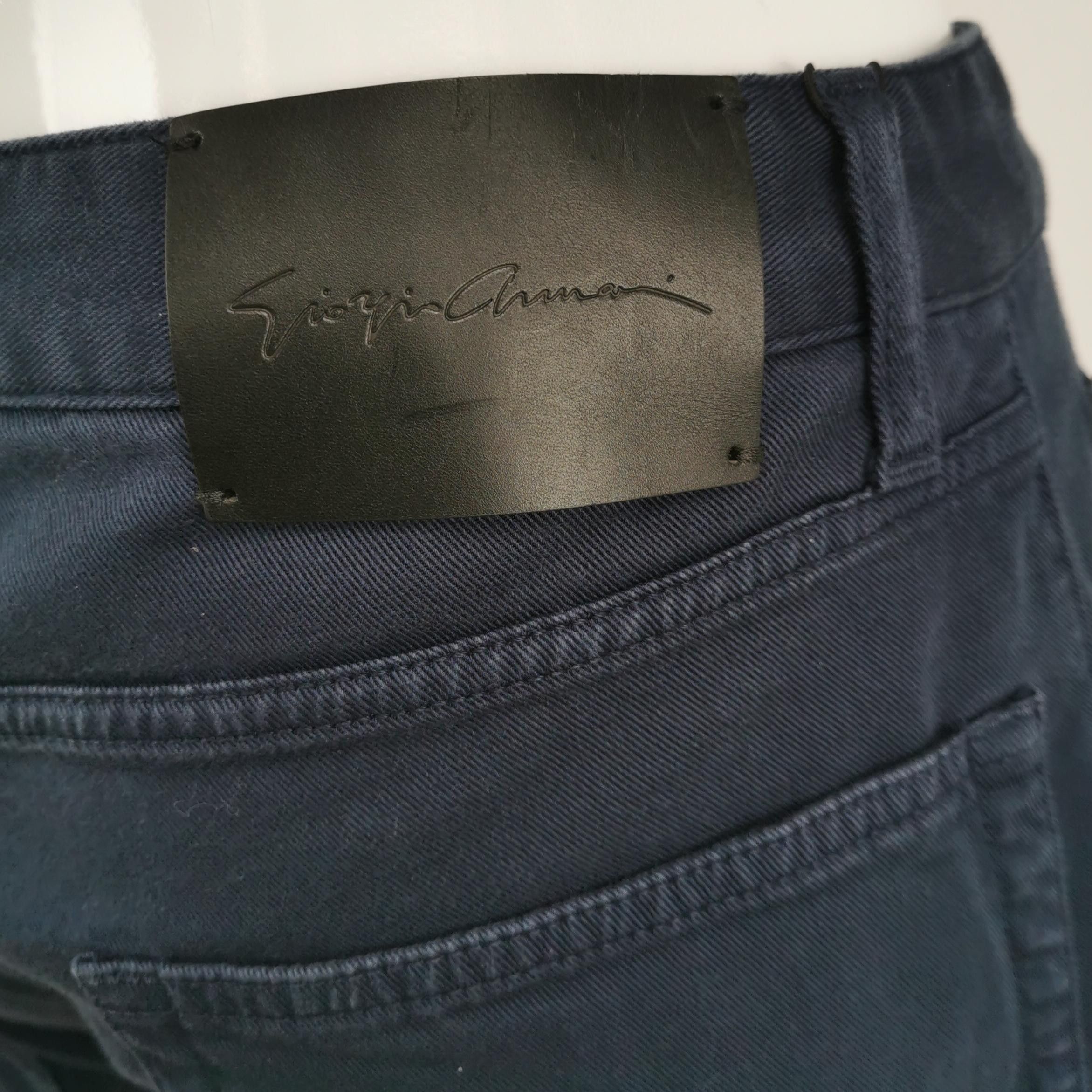 Giorgio Armani Giorgio Armani Navy Cotton Blend Trousers 29 Size US 29 - 4 Thumbnail