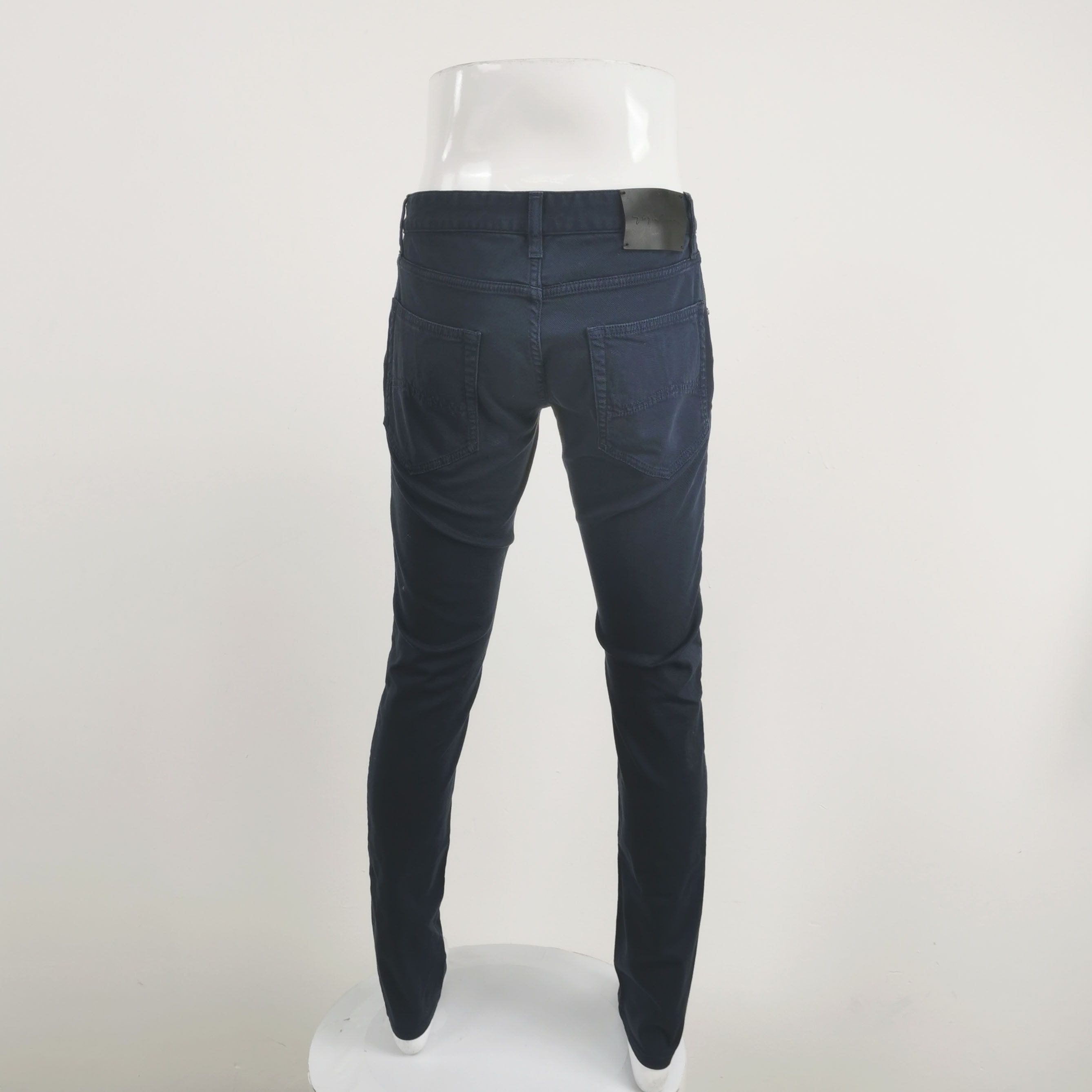 Giorgio Armani Giorgio Armani Navy Cotton Blend Trousers 29 Size US 29 - 3 Thumbnail