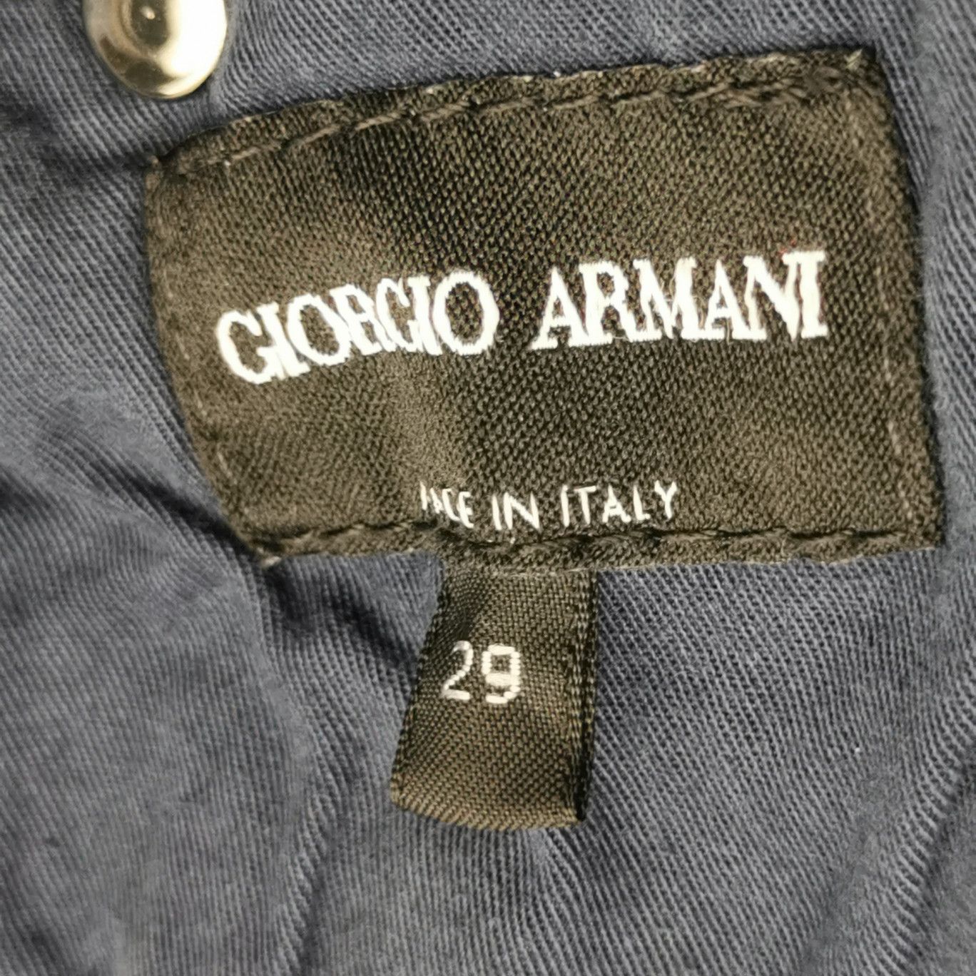 Giorgio Armani Giorgio Armani Navy Cotton Blend Trousers 29 Size US 29 - 7 Thumbnail