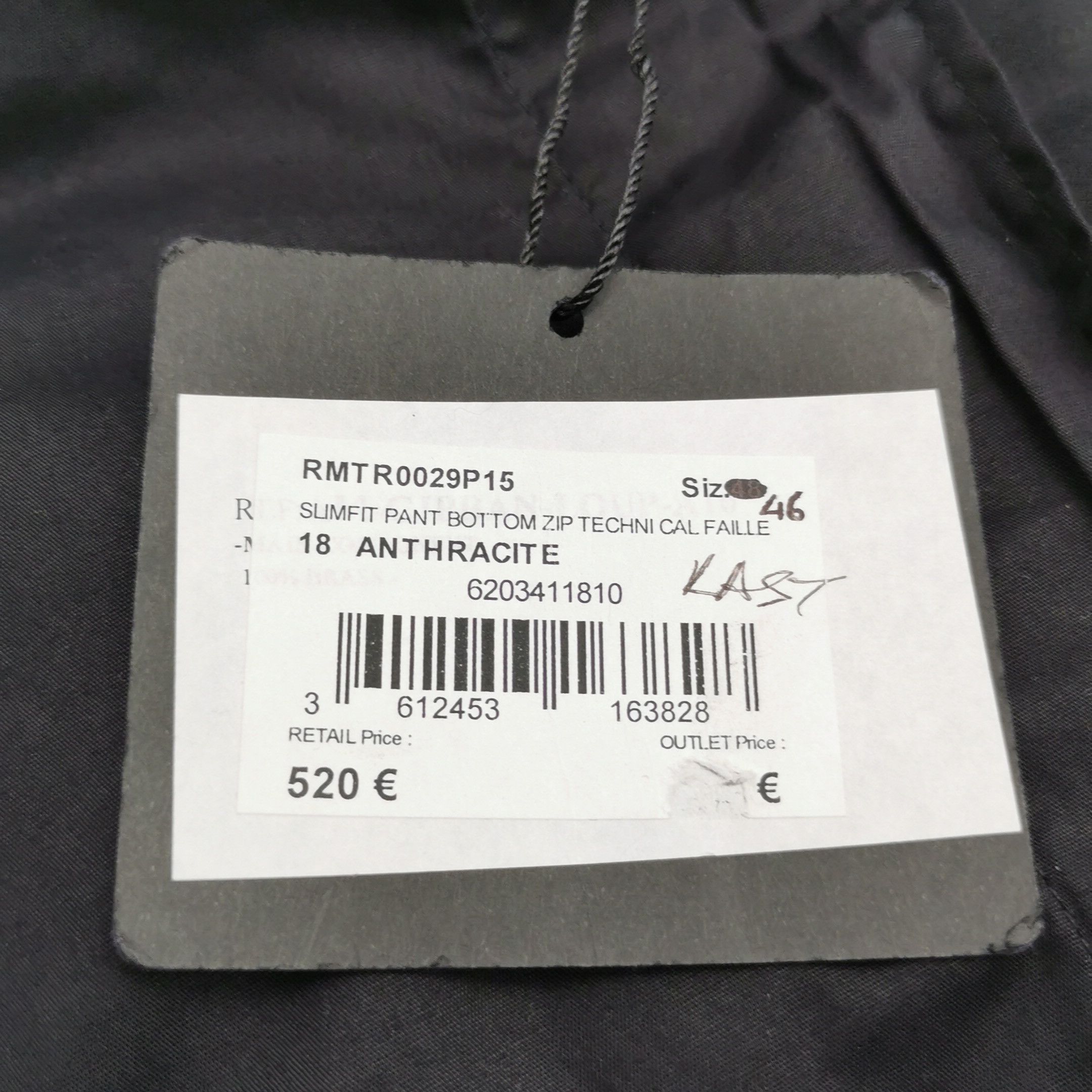 Lanvin Lanvin Anthracite Wool Blend Zip Hem Trousers 46 Size US 30 / EU 46 - 8 Thumbnail