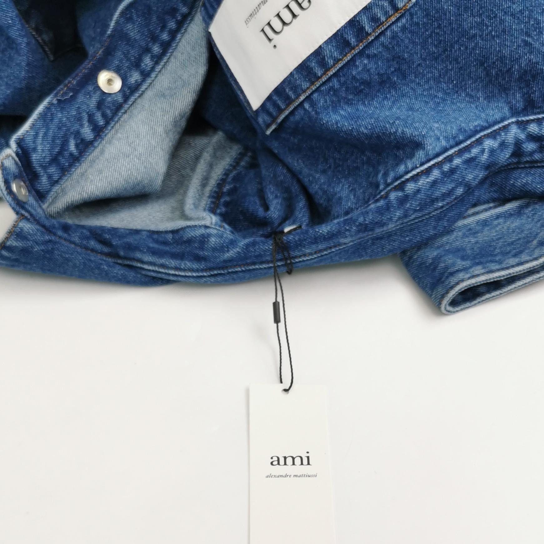 AMI AMI Alexandre Mattiussi Heart Logo Denim Overshirt XL Size US XL / EU 56 / 4 - 4 Thumbnail
