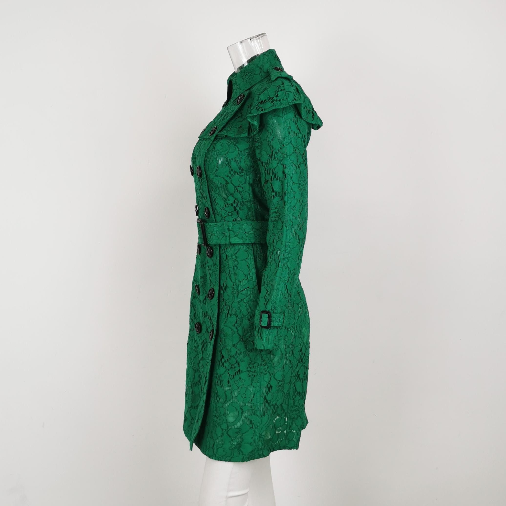Burberry Burberry Double Breasted Green Lace Coat US 2 Size XS / US 0-2 / IT 36-38 - 3 Thumbnail