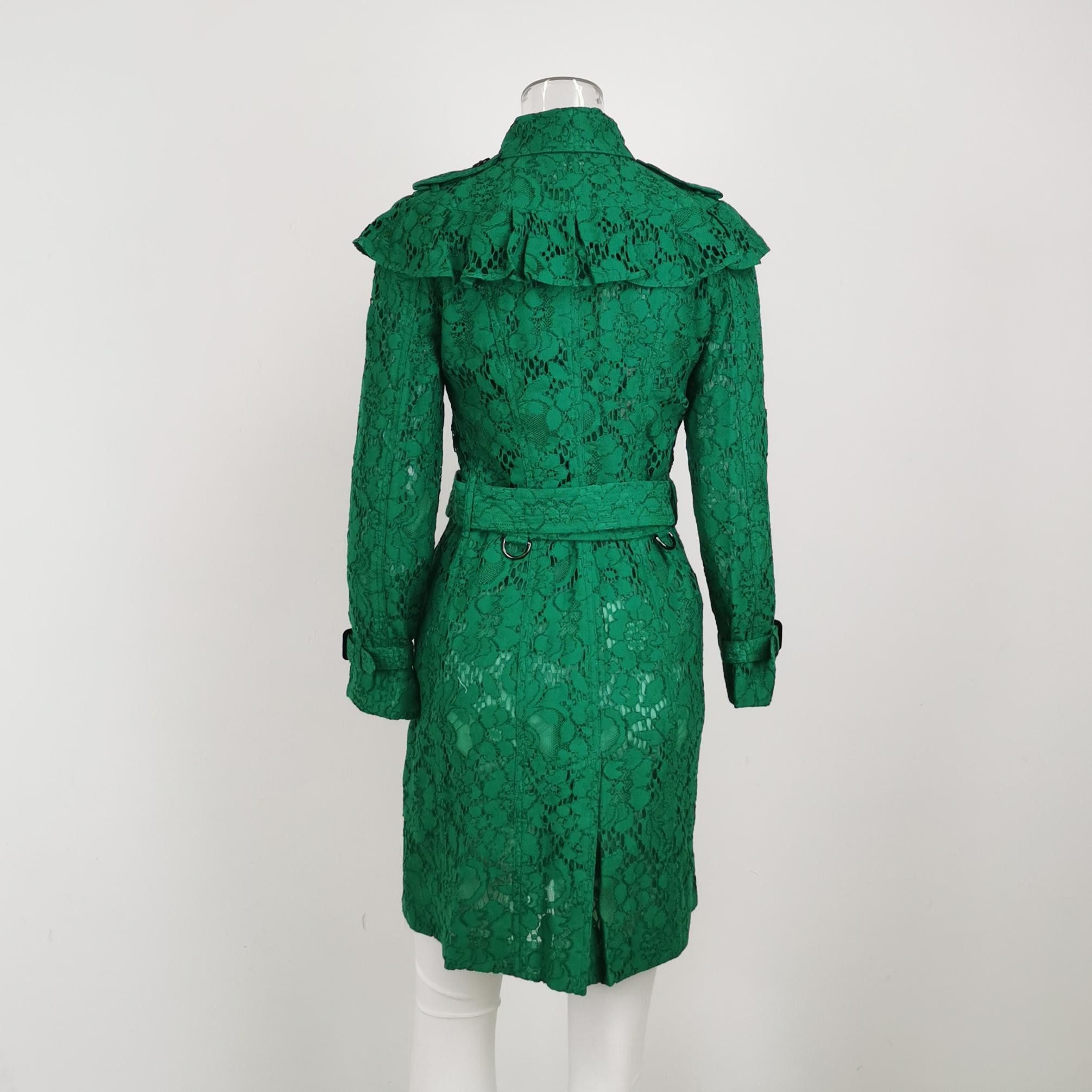 Burberry Burberry Double Breasted Green Lace Coat US 2 Size XS / US 0-2 / IT 36-38 - 4 Thumbnail