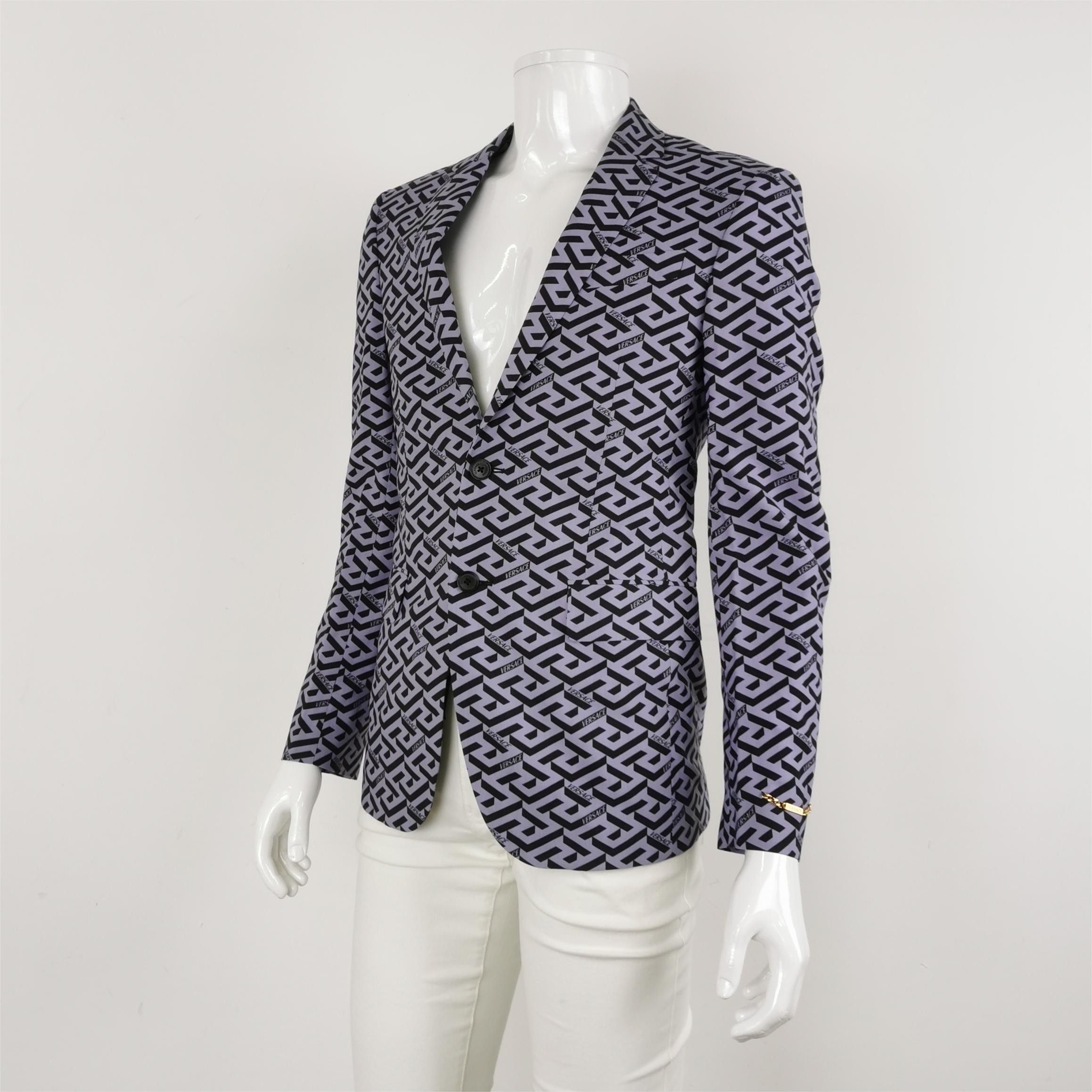 Versace Versace La Greca Wool Mohair Blazer 46 Size 36R - 3 Thumbnail