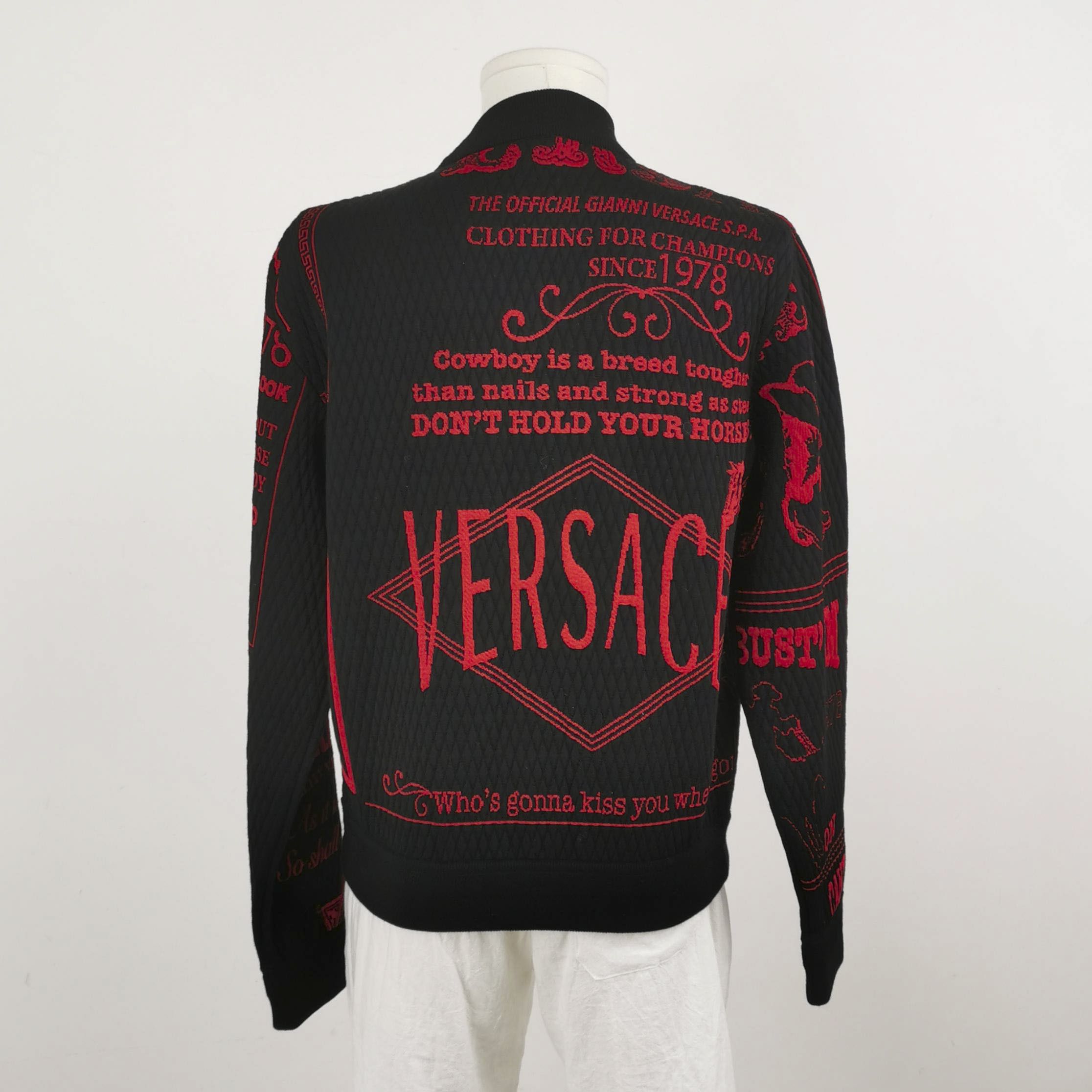 Versace Versace Wool Intarsia Graphic Zip Jacket S Size US S / EU 44-46 / 1 - 4 Thumbnail