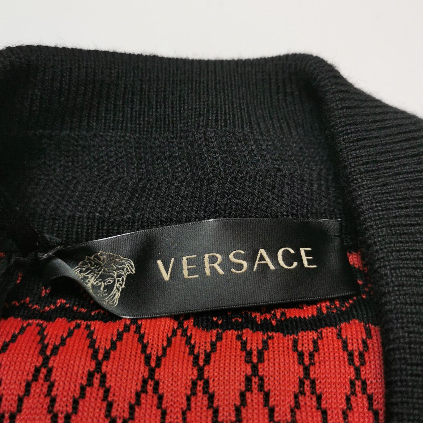 Versace Versace Wool Intarsia Graphic Zip Jacket S Size US S / EU 44-46 / 1 - 8 Thumbnail