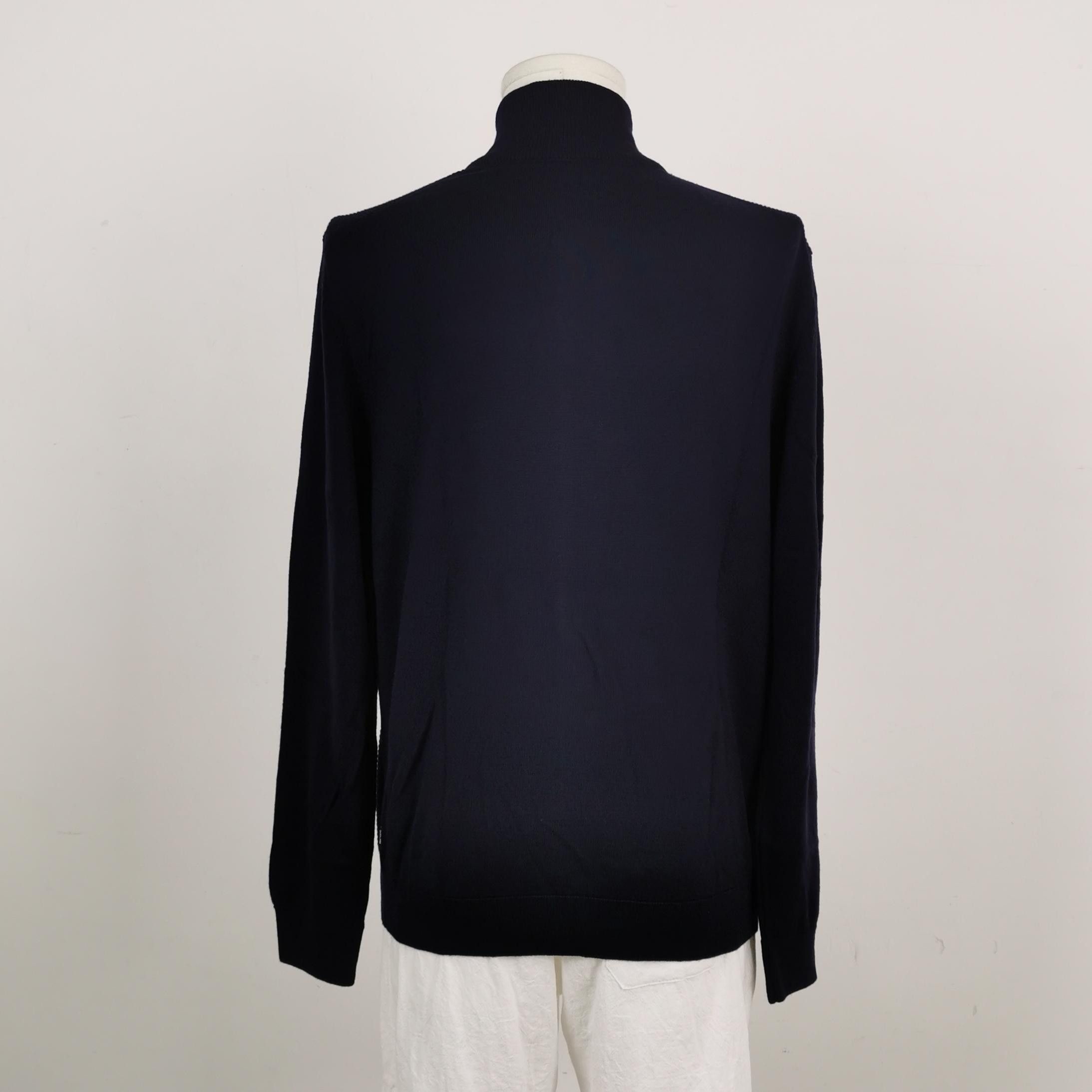 Hugo Boss Hugo Boss Navy Cotton Wool Zip Up Sweater US L Size US L / EU 52-54 / 3 - 3 Thumbnail