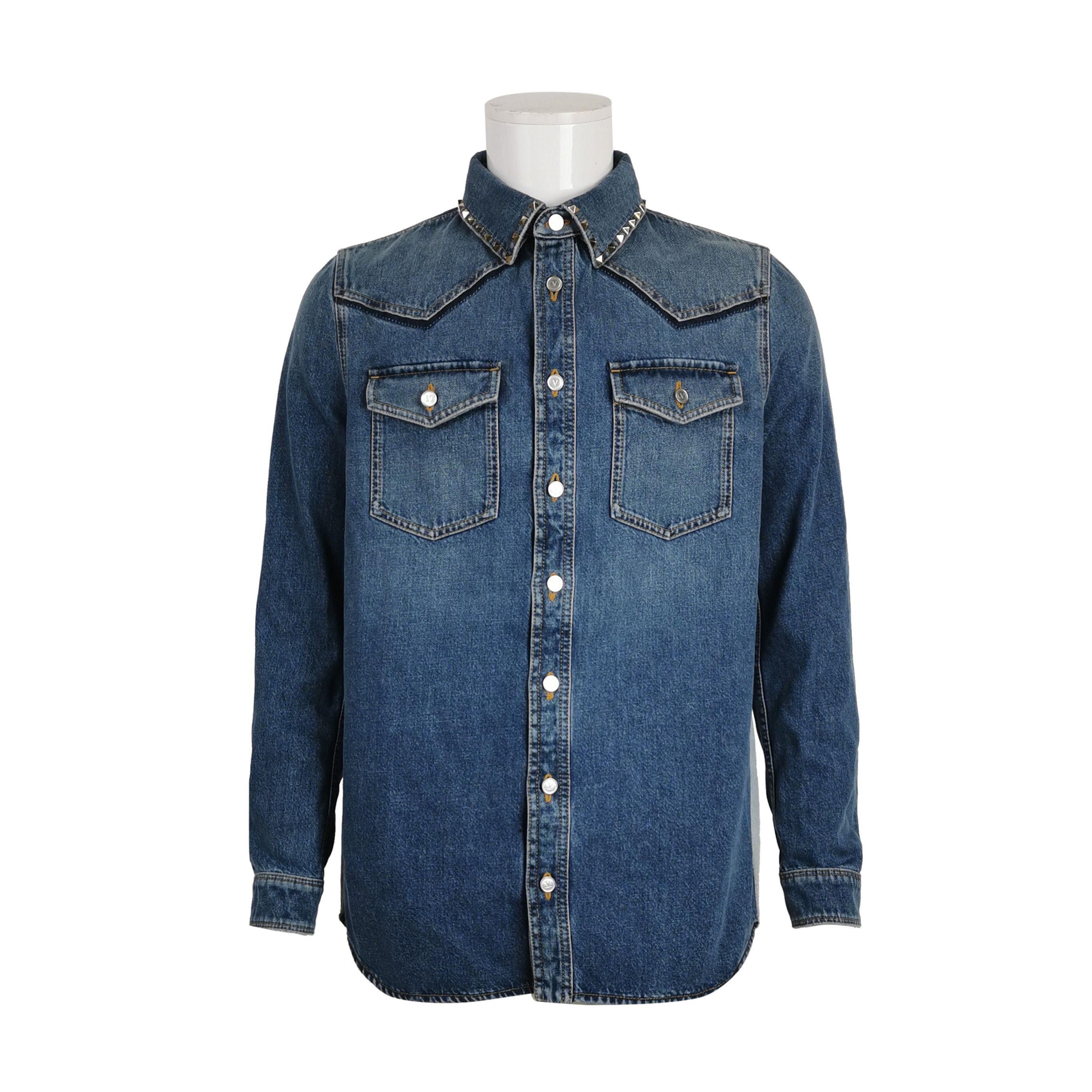 Valentino Valentino Rockstud Two-Tone Denim Jacket Size 48 Size US M / EU 48-50 / 2 - 2 Thumbnail