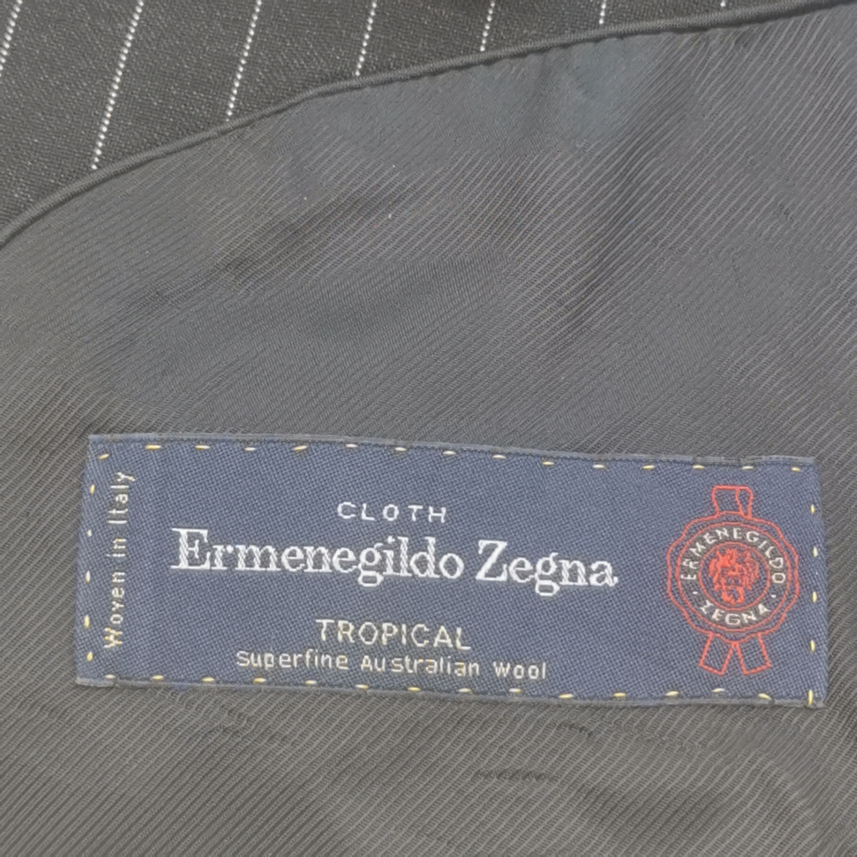 Ermenegildo Zegna Ermenegildo Zegna Pinstripe Wool Silk Blazer 38R Size 38R - 5 Thumbnail