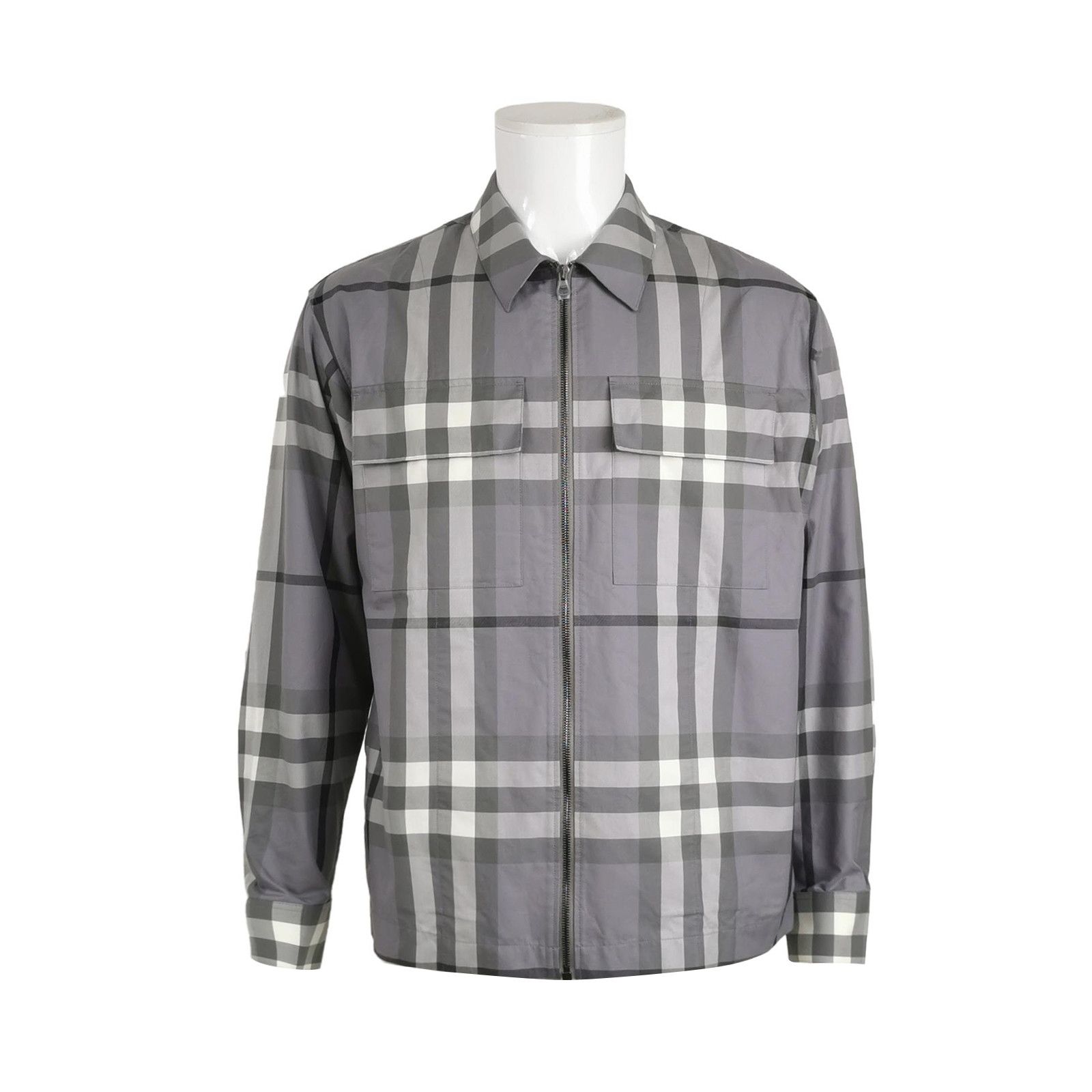 Burberry Burberry Gray Plaid Zip-Up Jacket Size M Size US M / EU 48-50 / 2 - 2 Thumbnail