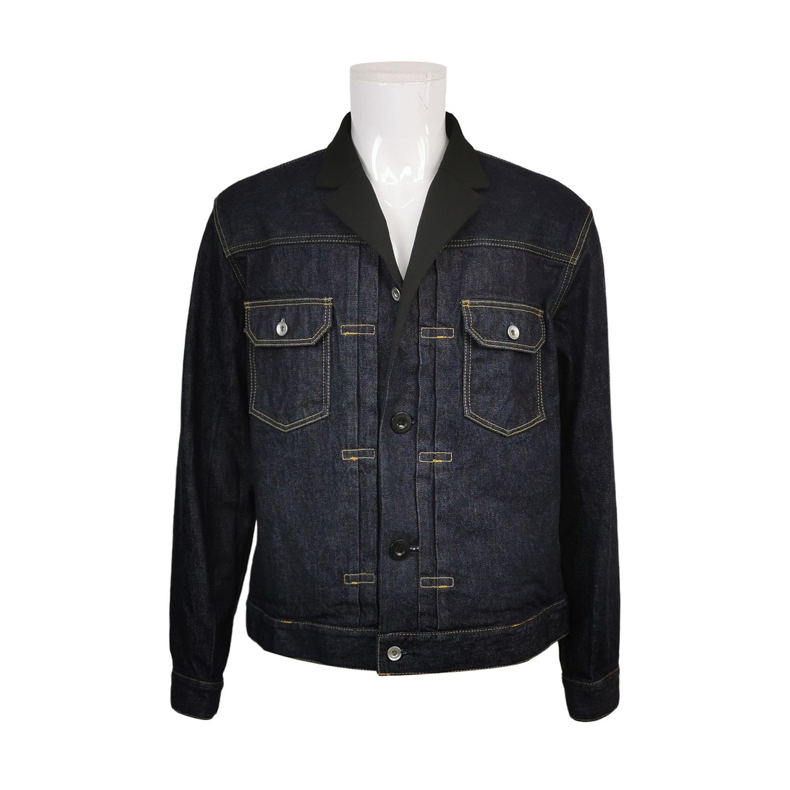 Sacai Sacai Contrast Collar Denim Jacket Size 1 Size US S / EU 44-46 / 1 - 2 Thumbnail