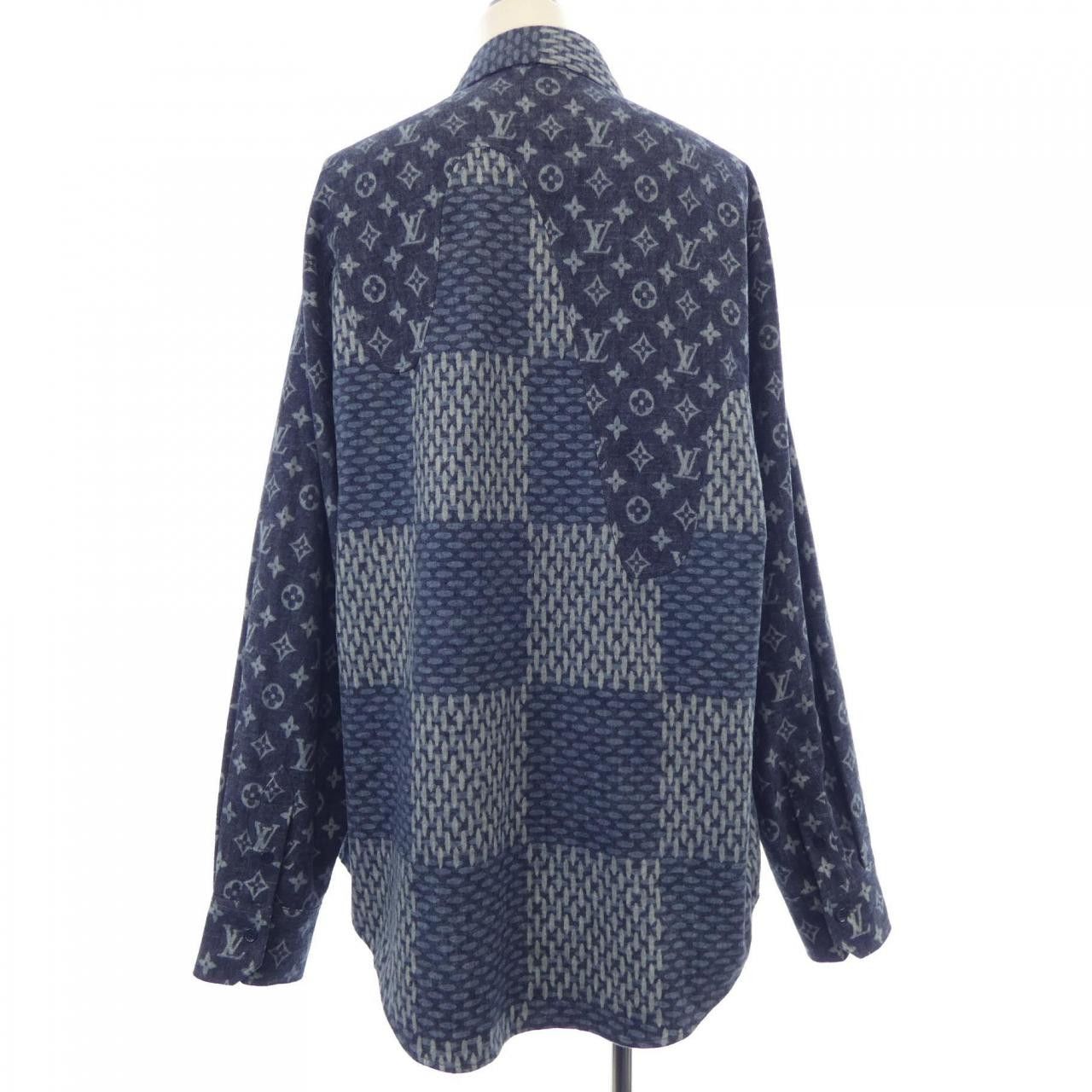 Louis Vuitton Louis Vuitton Louis Vuitton Monogram Wave Giant Damier NIGO Shirt Textile Dress Shirt HJS02WVJI DUTY FREE for USA Size ONE SIZE - 2 Thumbnail