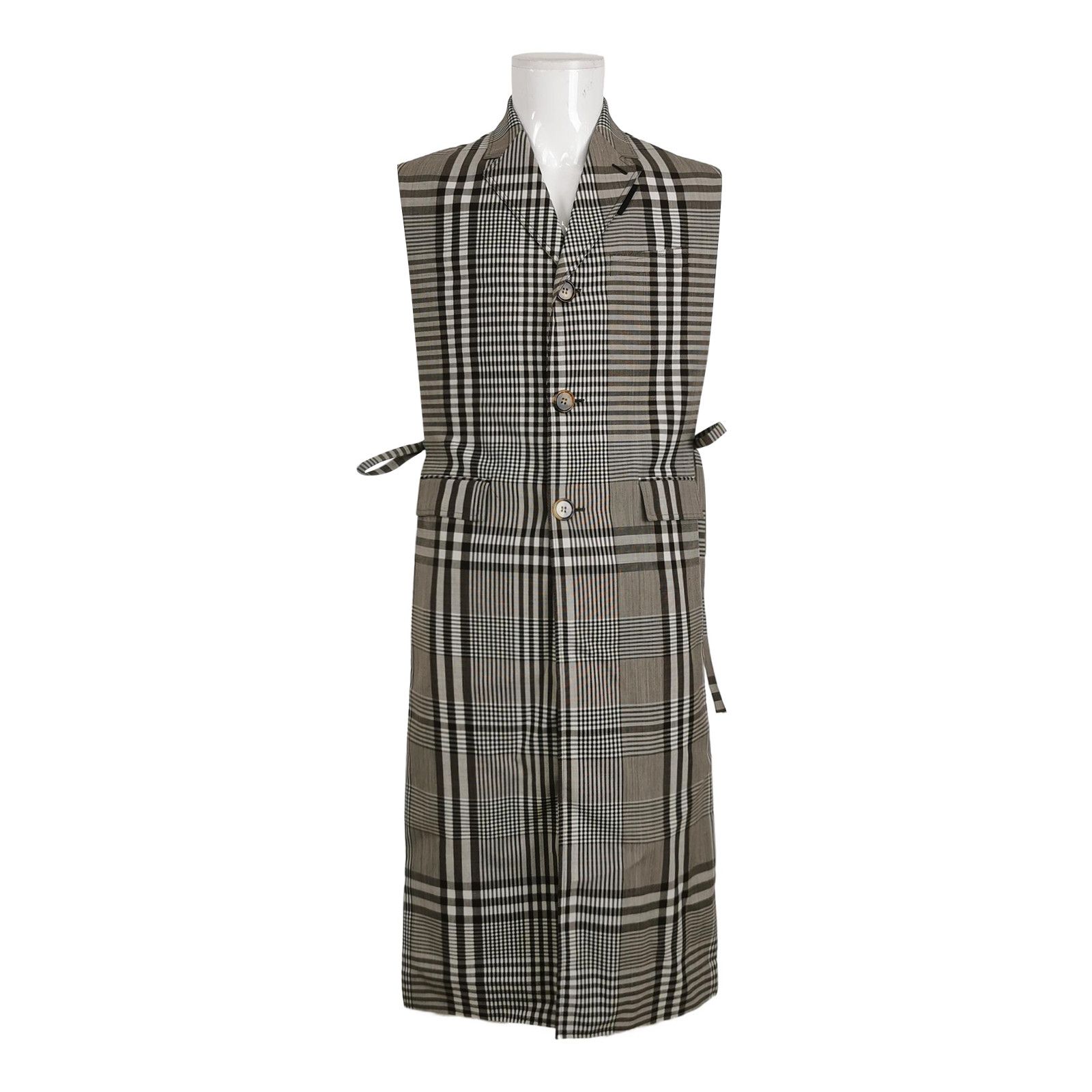 Burberry Burberry Check Wool Linen Long Vest EU 48 Size US M / EU 48-50 / 2 - 2 Thumbnail