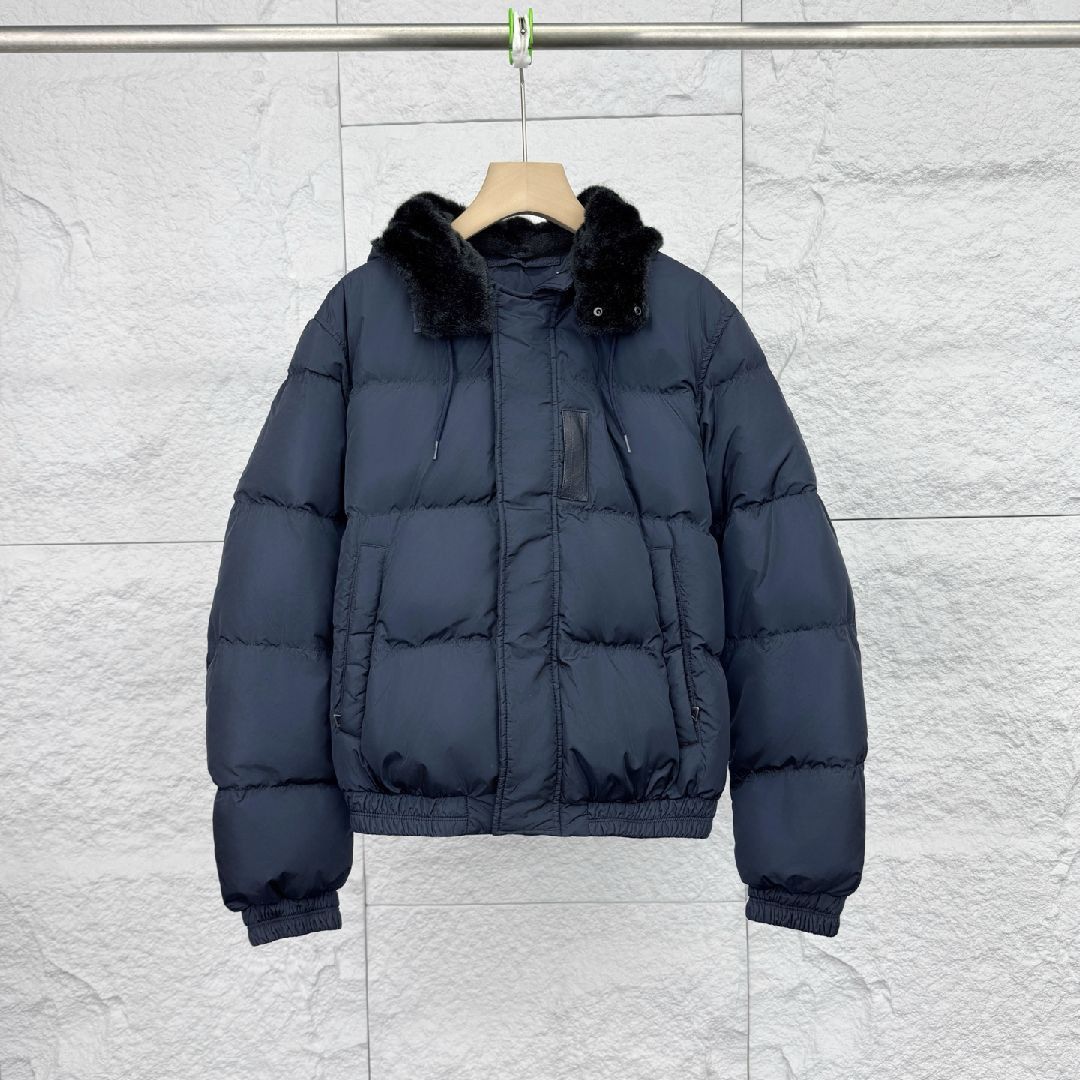 Prada Prada Navy Hooded Puffer Jacket Size 48 Size US M / EU 48-50 / 2 - 2 Thumbnail